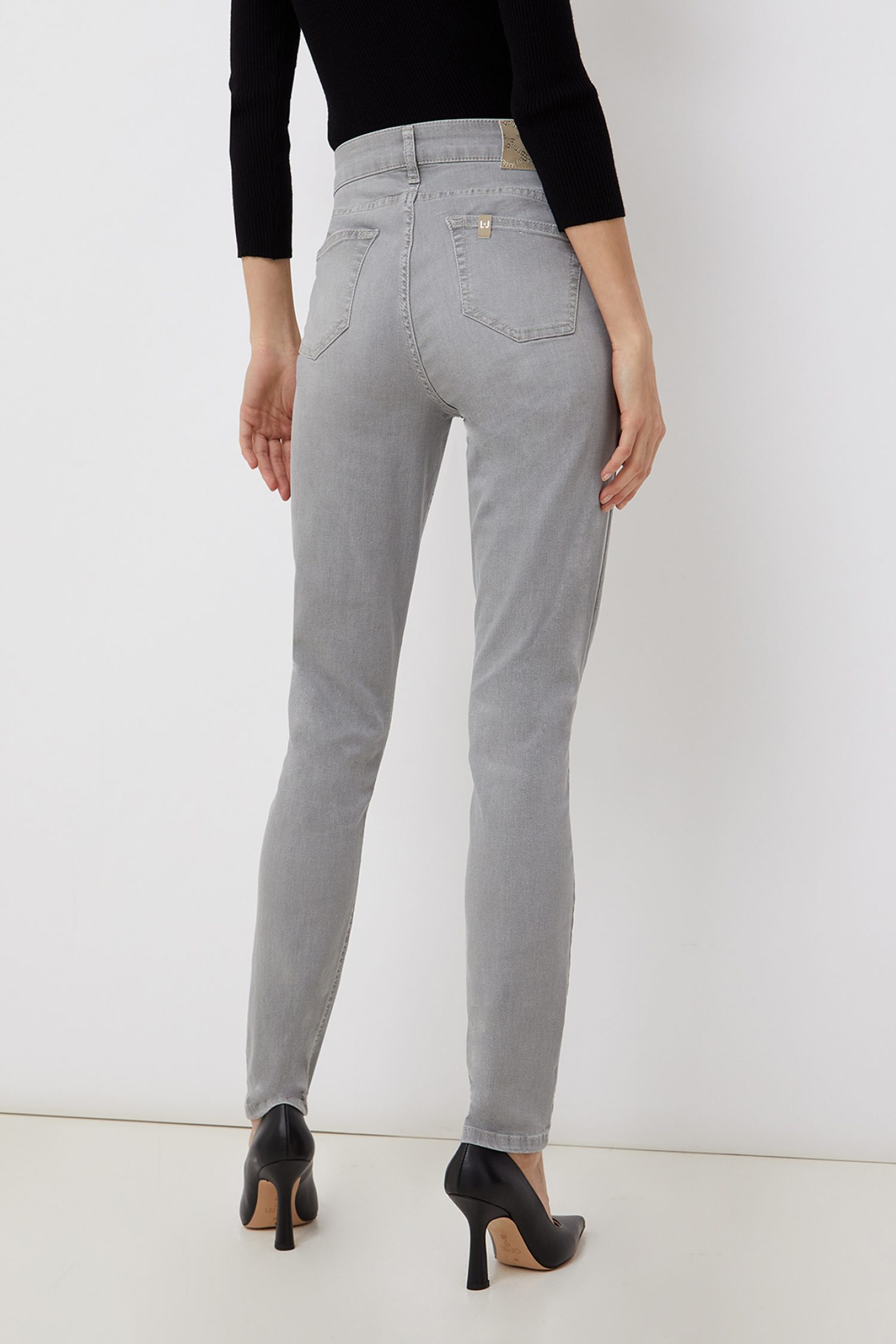 LIU -JO BETTER ΠΑΝΤΕΛΟΝΙ JEANS SKINNY FIT LOGO ΣΤΡΑΣ ΤΣΕΠΗ ΓΚΡΙ φωτογραφία