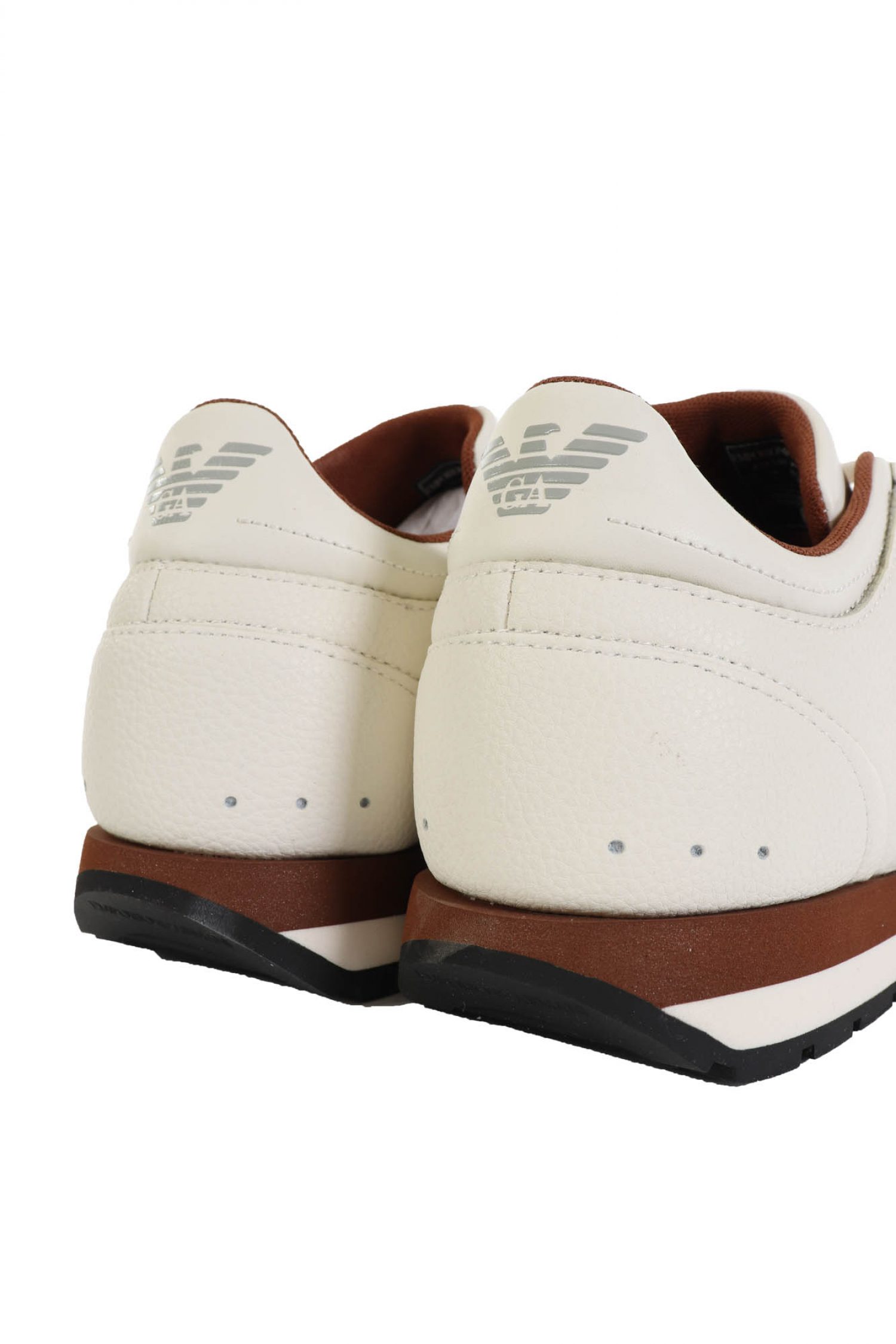 EMPORIO ARMANI ΠΑΠΟΥΤΣΙΑ SNEAKERS WOMAN ΛΟΓΟΤΥΠΟ ΚΑΦΕ ΛΕΥΚΟ φωτογραφία