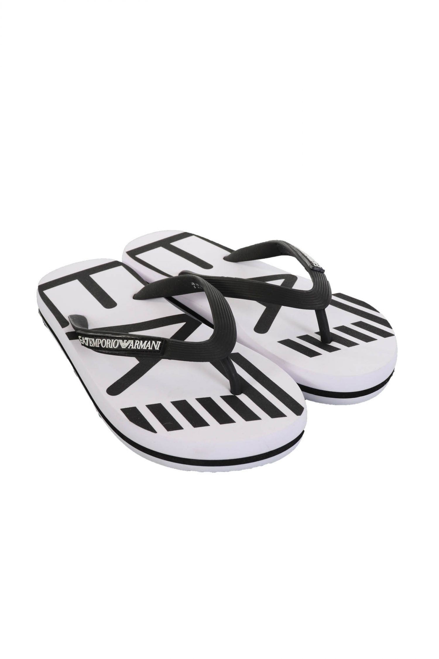 ARMANI 7 ΠΑΠΟΥΤΣΙΑ ΣΑΓΙΟΝΑΡΕΣ BEACHWEAR LOGO ΑΣΠΡΟ/ΜΑΥΡΟ φωτογραφία