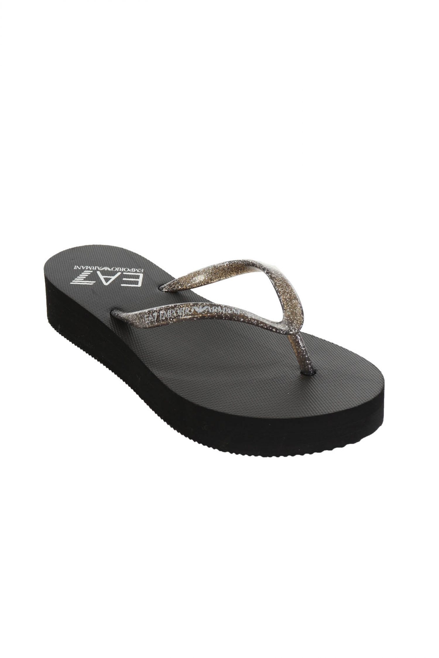 ARMANI 7 ΠΑΠΟΥΤΣΙΑ ΠΑΝΤΟΦΛΕΣ BEACHWEAR ME ΓΚΛΙΤΕΡ LOGO ΜΑΥΡΟ φωτογραφία