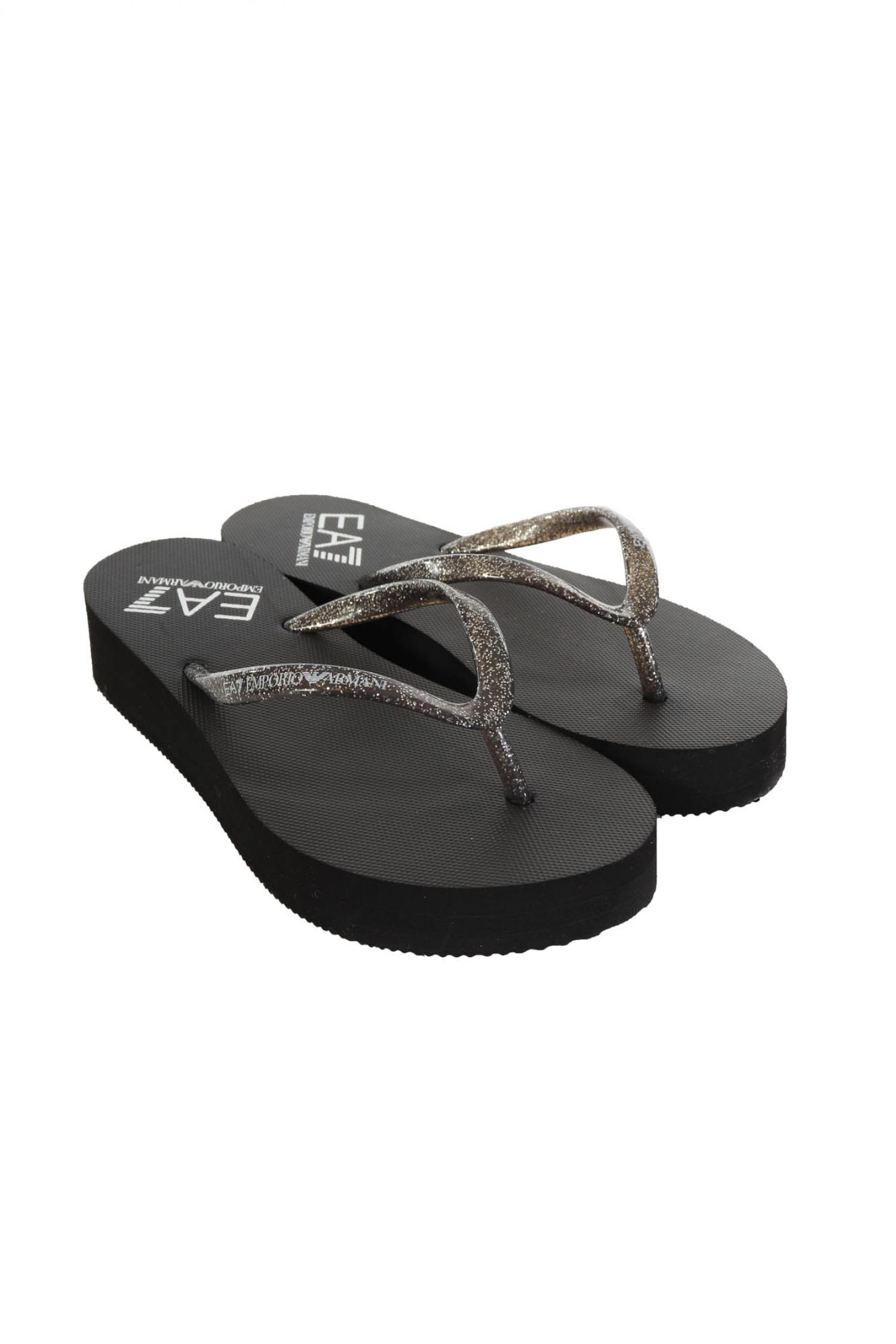 ARMANI 7 ΠΑΠΟΥΤΣΙΑ ΠΑΝΤΟΦΛΕΣ BEACHWEAR ME ΓΚΛΙΤΕΡ LOGO ΜΑΥΡΟ φωτογραφία