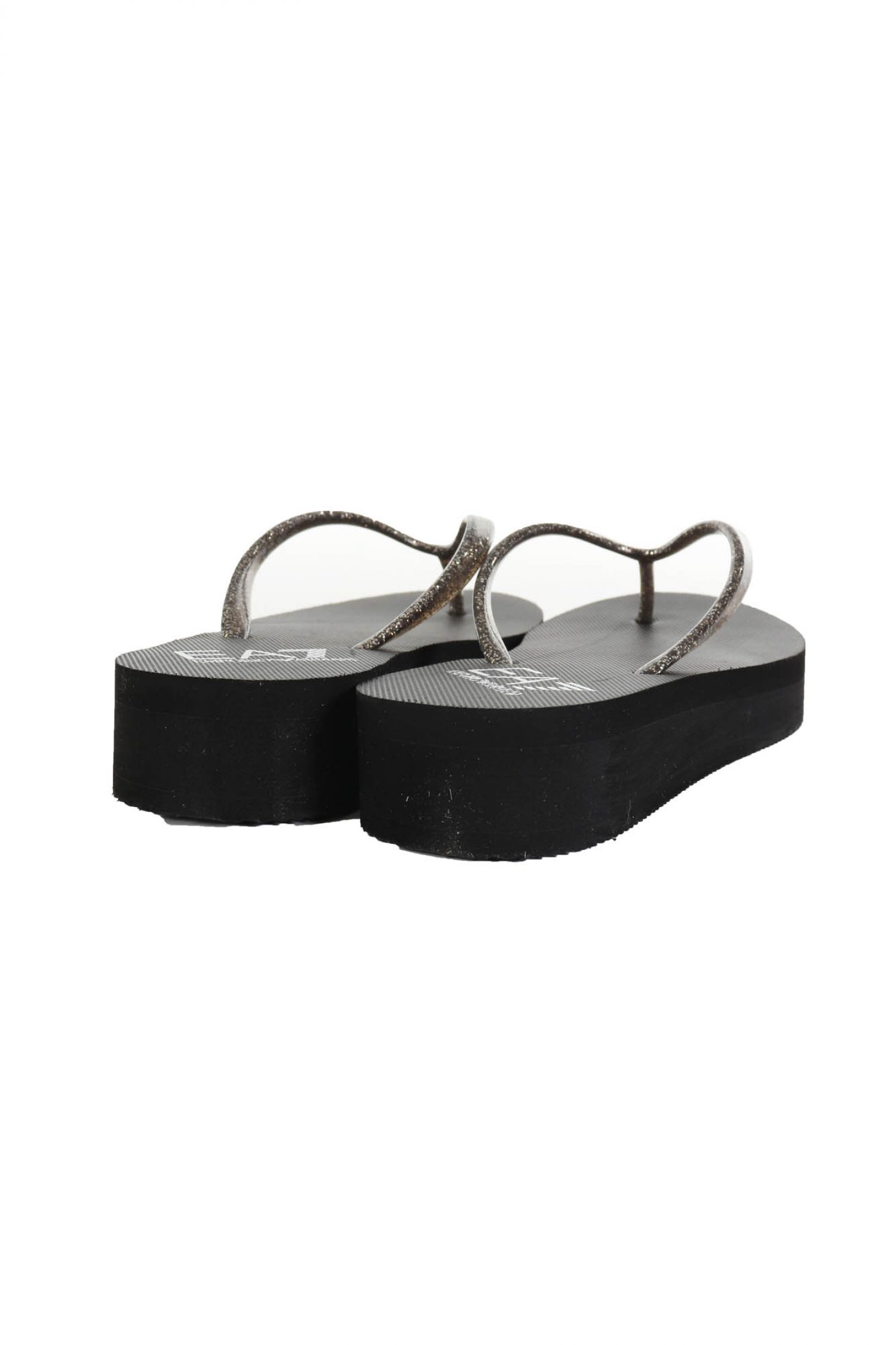 ARMANI 7 ΠΑΠΟΥΤΣΙΑ ΠΑΝΤΟΦΛΕΣ BEACHWEAR ME ΓΚΛΙΤΕΡ LOGO ΜΑΥΡΟ φωτογραφία