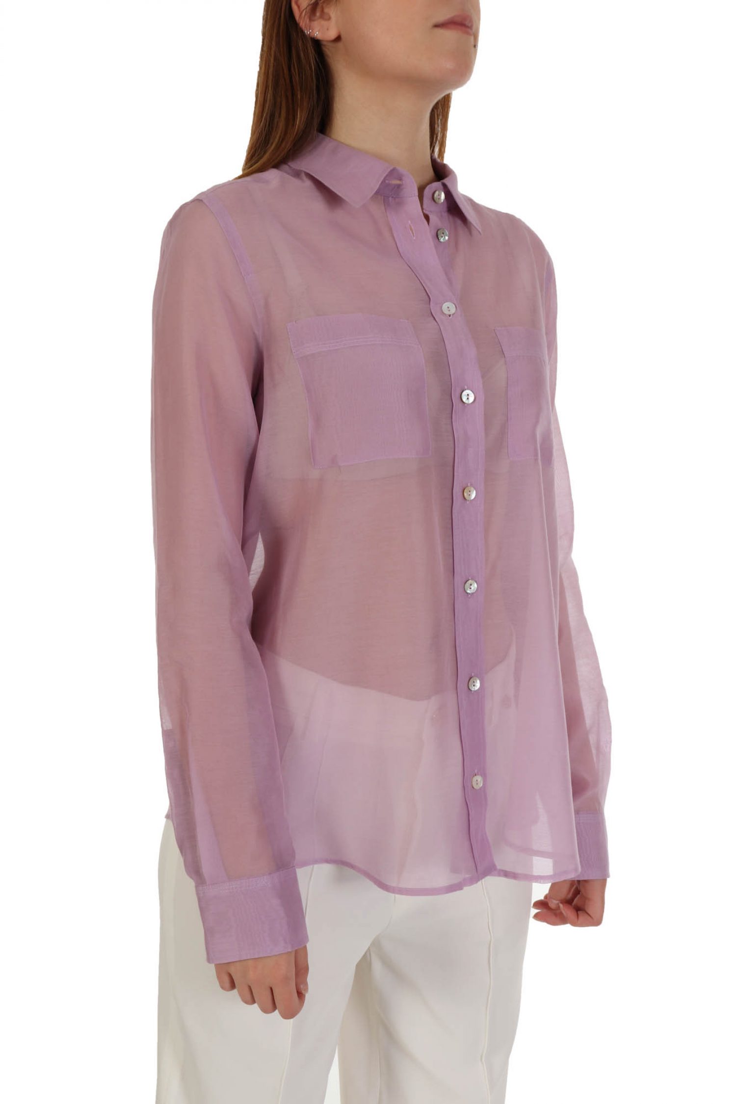 MARELLA MONOCHROME ΠΟΥΚΑΜΙΣΟ FELTRO ΤΣΕΠΕΣ ΔΙΑΦΑΝΕΙΑ ΛΙΛΑ φωτογραφία