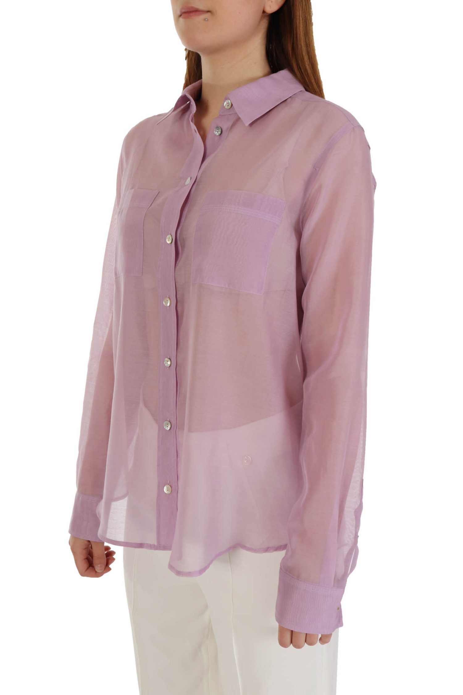 MARELLA MONOCHROME ΠΟΥΚΑΜΙΣΟ FELTRO ΤΣΕΠΕΣ ΔΙΑΦΑΝΕΙΑ ΛΙΛΑ φωτογραφία