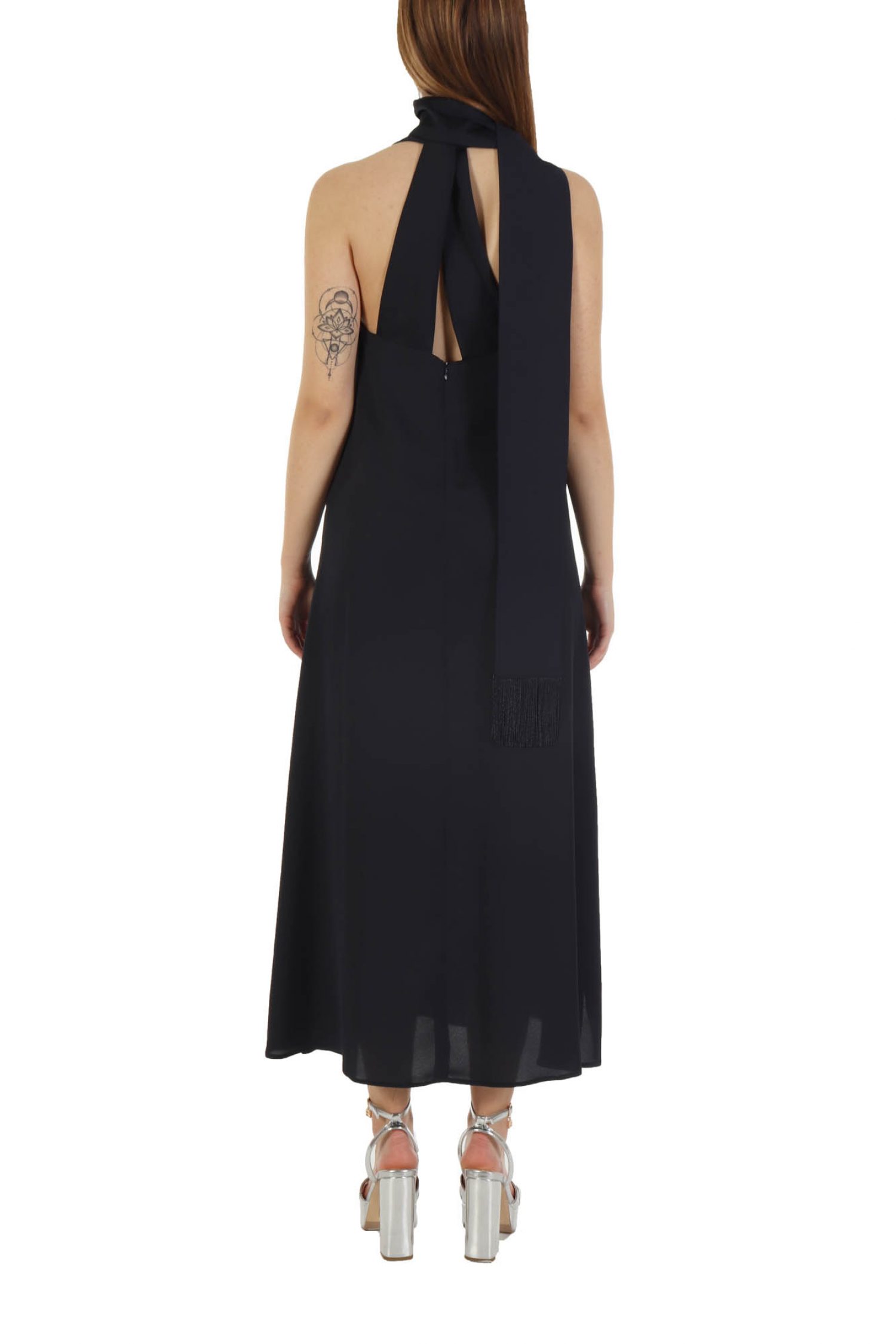 MARELLA ΦΟΡΕΜΑ ΜΑΚΡΥ V -NECK ΖΩΝΗ ΣΚΙΣΙΜΟ ΠΛΑΙ ROVIGO ΜΠΛΕ φωτογραφία