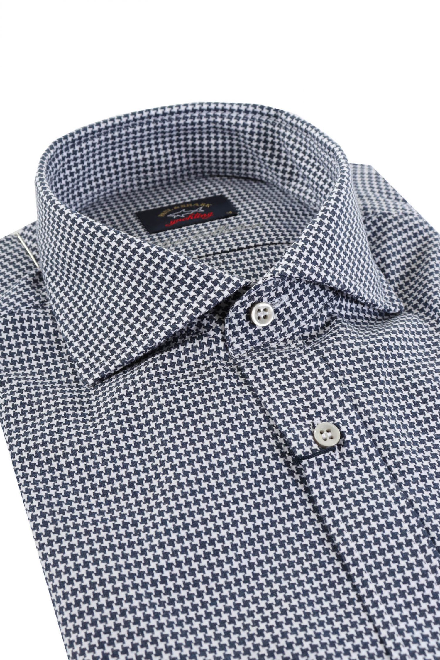 PAUL&SΗARK ΠΟΥΚΑΜΙΣΟ ΜΙΚΡΟΣΧΕΔΙΟ J FIT ΛΕΥΚΟ-ΜΠΛΕ