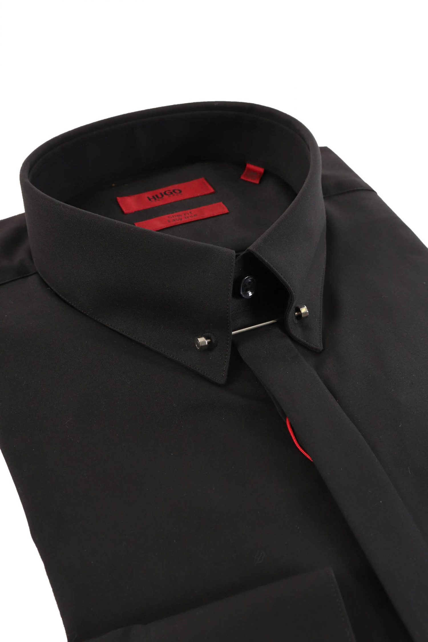 HUGO ΠΟΥΚΑΜΙΣΟ COLLAR BAR SLIM FIT EASY IRON JENZEL ΜΑΥΡΟ φωτογραφία