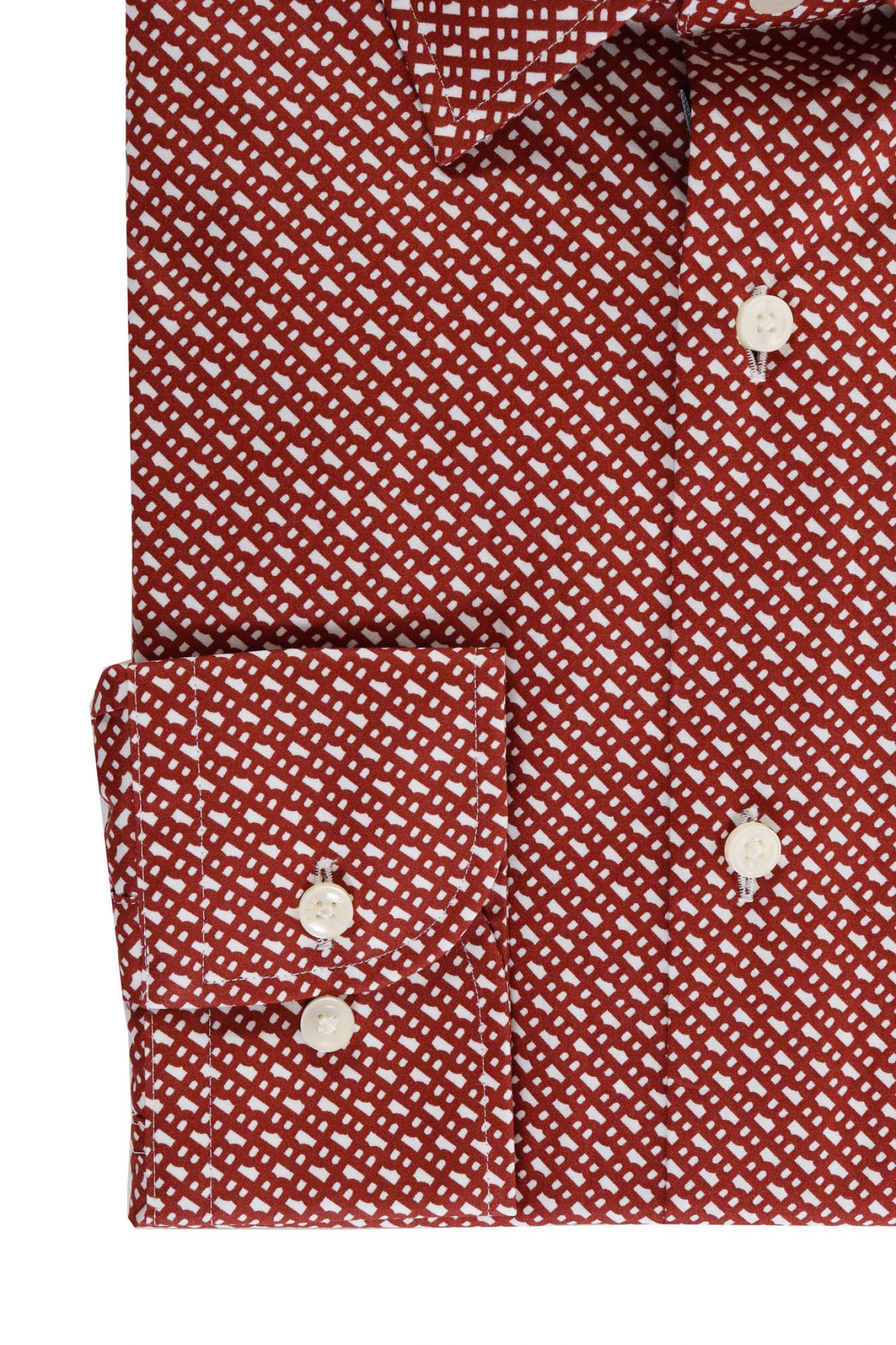 BOSS ΠΟΥΚΑΜΙΣΟ ALLOVER LOGO SLIM FIT STRETCH H-HANK-KENT-C1-214 ΜΠΟΡΝΤΩ-ΛΕΥΚΟ φωτογραφία