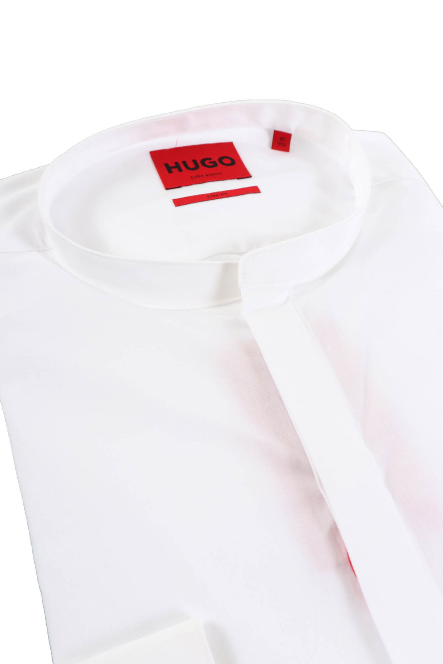 HUGO ΠΟΥΚΑΜΙΣΟ MAO EXTRA SLIM FIT STRETCH ENRIQUE ΛΕΥΚΟ