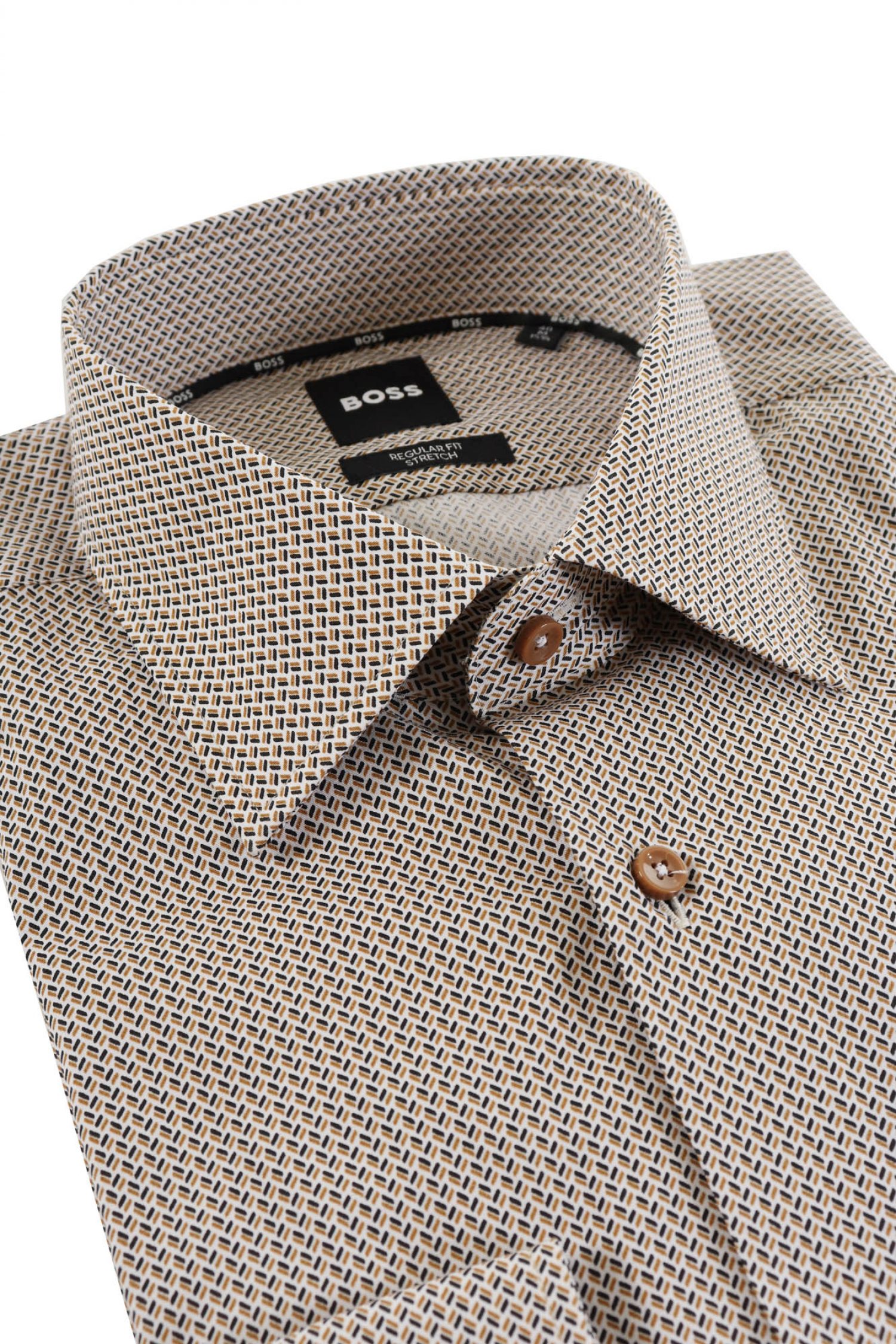 BOSS ΠΟΥΚΑΜΙΣΟ ΜΙΚΡΟΣΧΕΔΙΟ FREGULAR FIT STRETCH H-JOE-KENT-C1-214 ΜΠΕΖ φωτογραφία