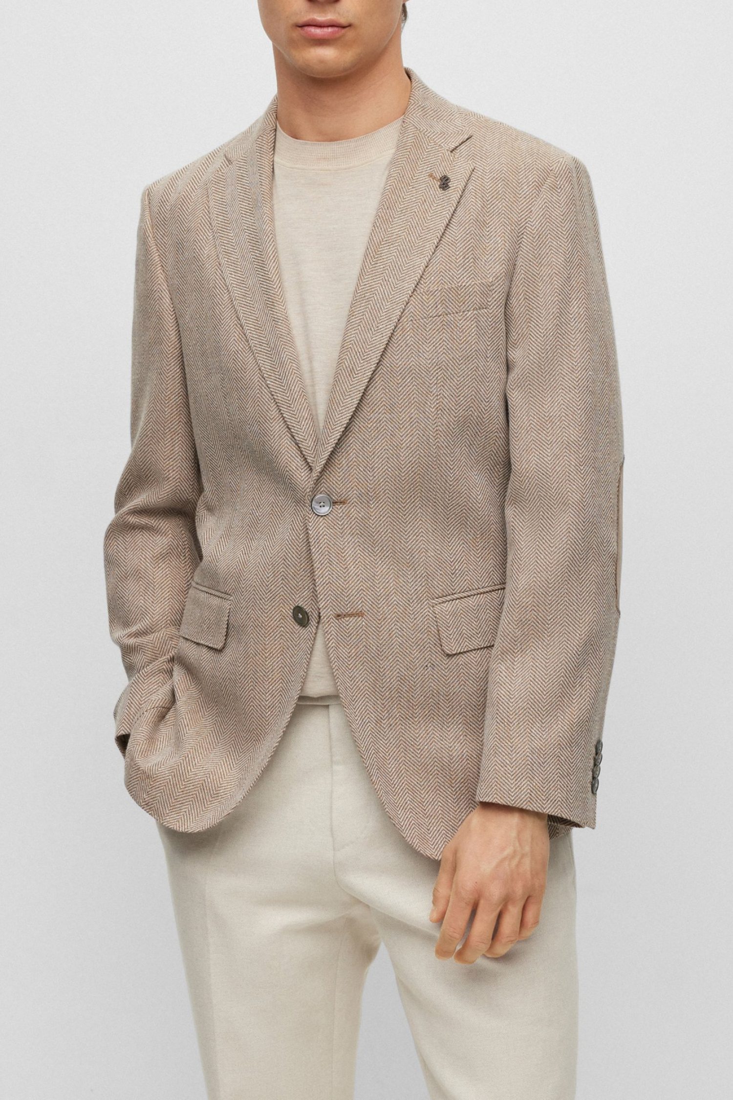 BOSS ΣΑΚΑΚΙ ΨΑΡΟΚΟΚΚΑΛΟ ΑΦΟΔΡΟ SLIM FIT H-HUTSON-ELBOW-233 ΜΠΕΖ