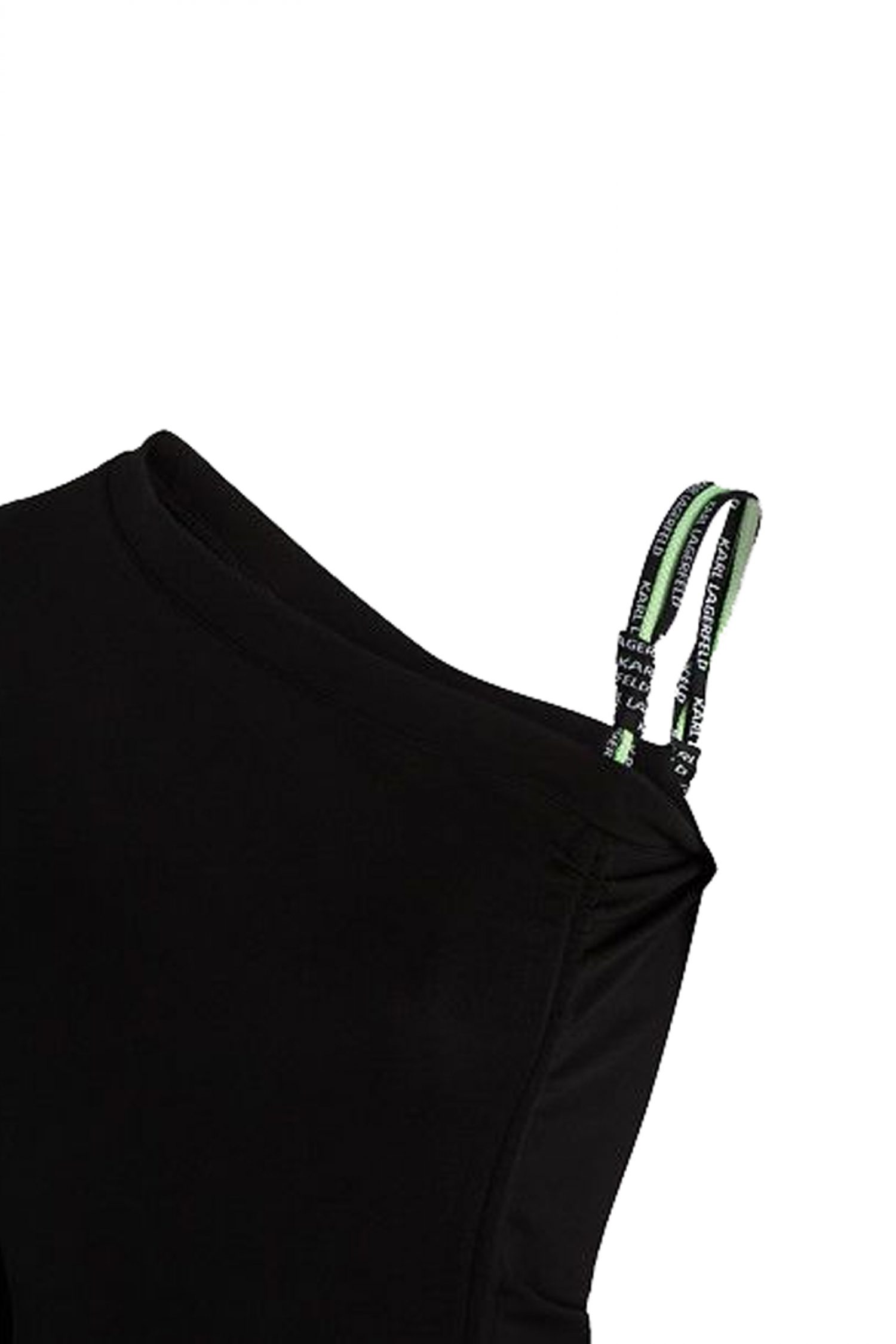 KARL LAGERFELD ΦΟΡΕΜΑ MIDI CORD DETAIL JERSEY ΕΝΑ ΜΑΝΙΚΙ ΜΑΥΡΟ φωτογραφία