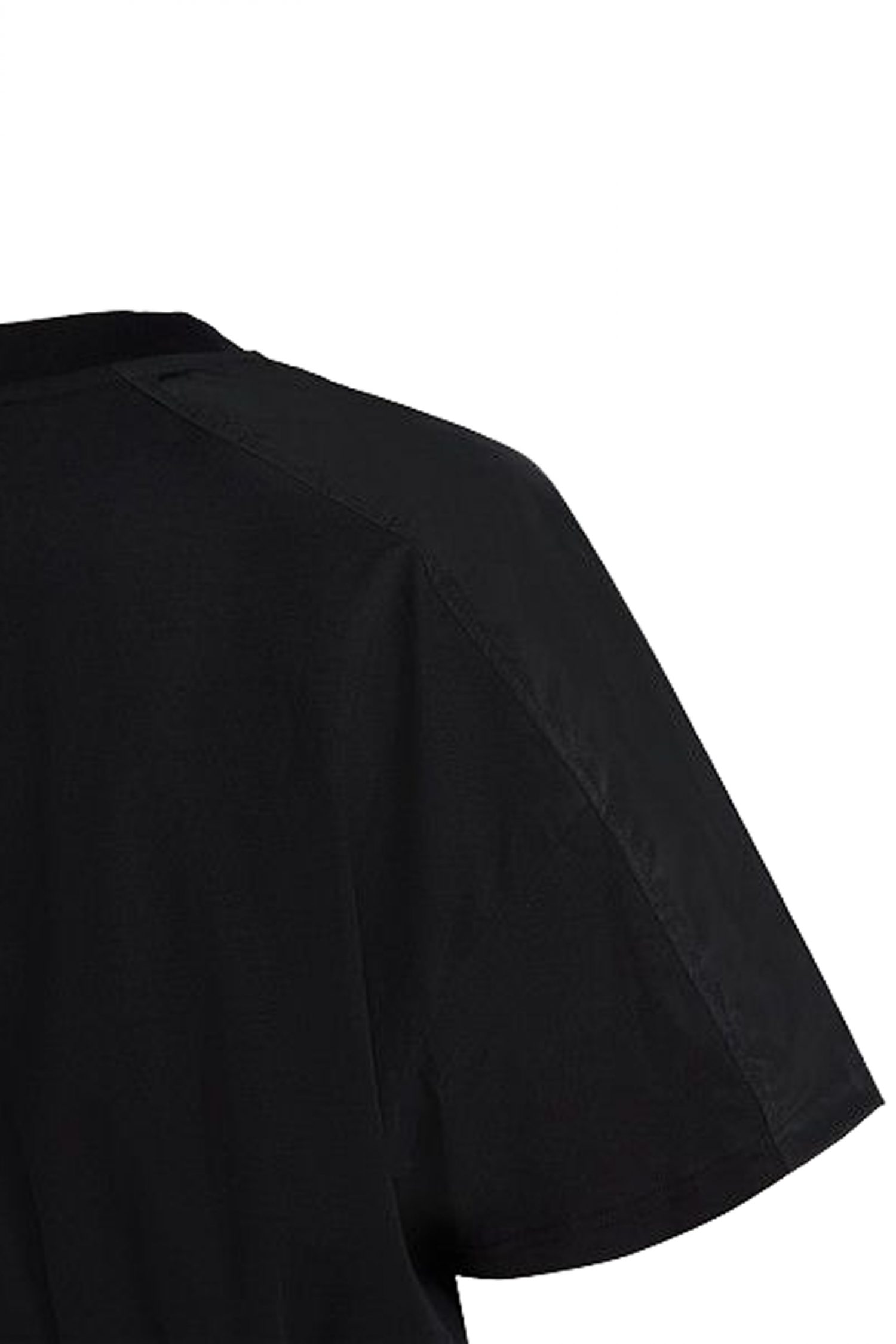 KARL LAGERFELD T-SHIRT CROPED NYLON MIX ΛΑΣΤΙΧΟ ΜΕΣΗ ΜΑΥΡΟ φωτογραφία