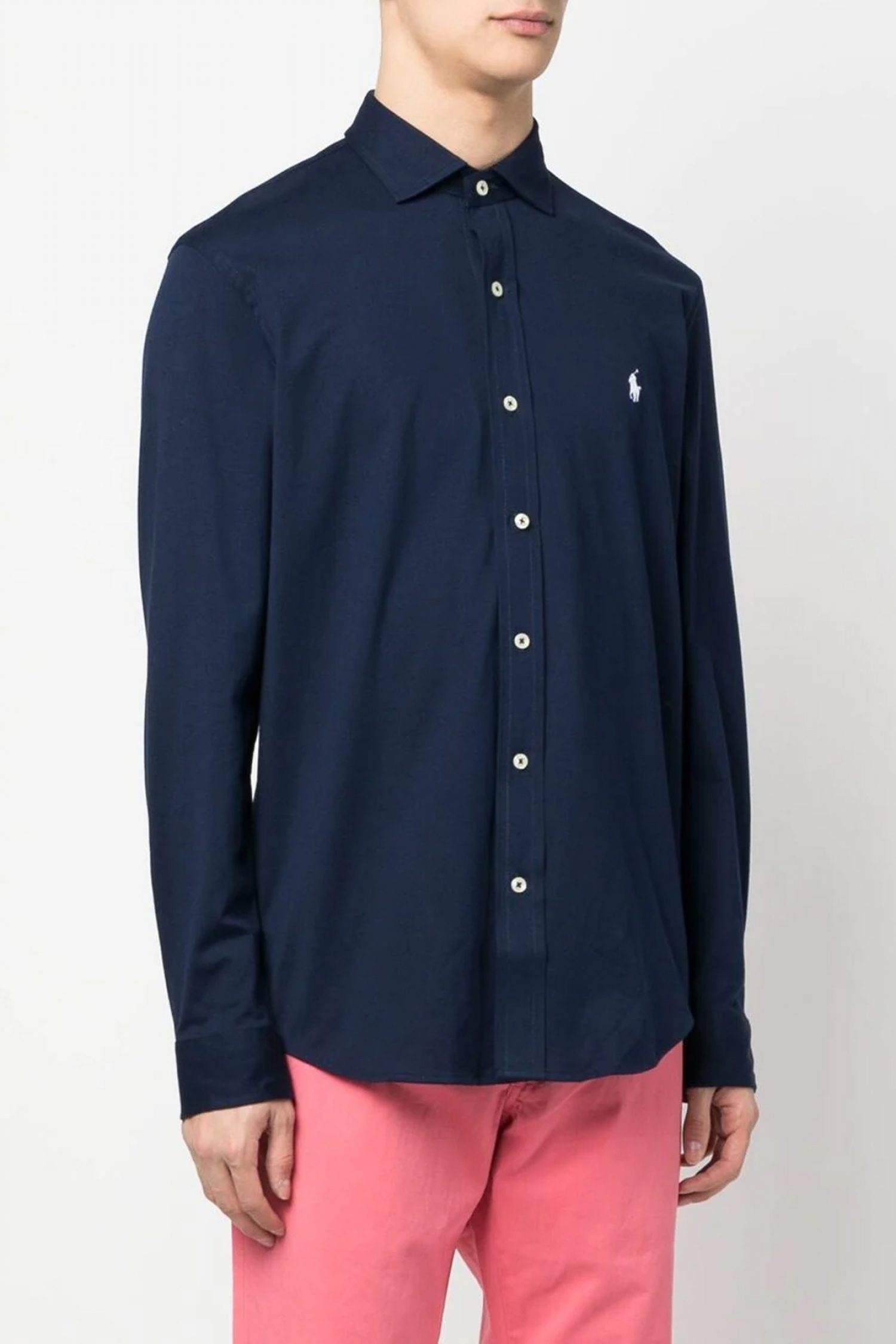 RALPH LAUREN ΠΟΥΚΑΜΙΣΟ JERSEY LOGO ΜΠΛΕ