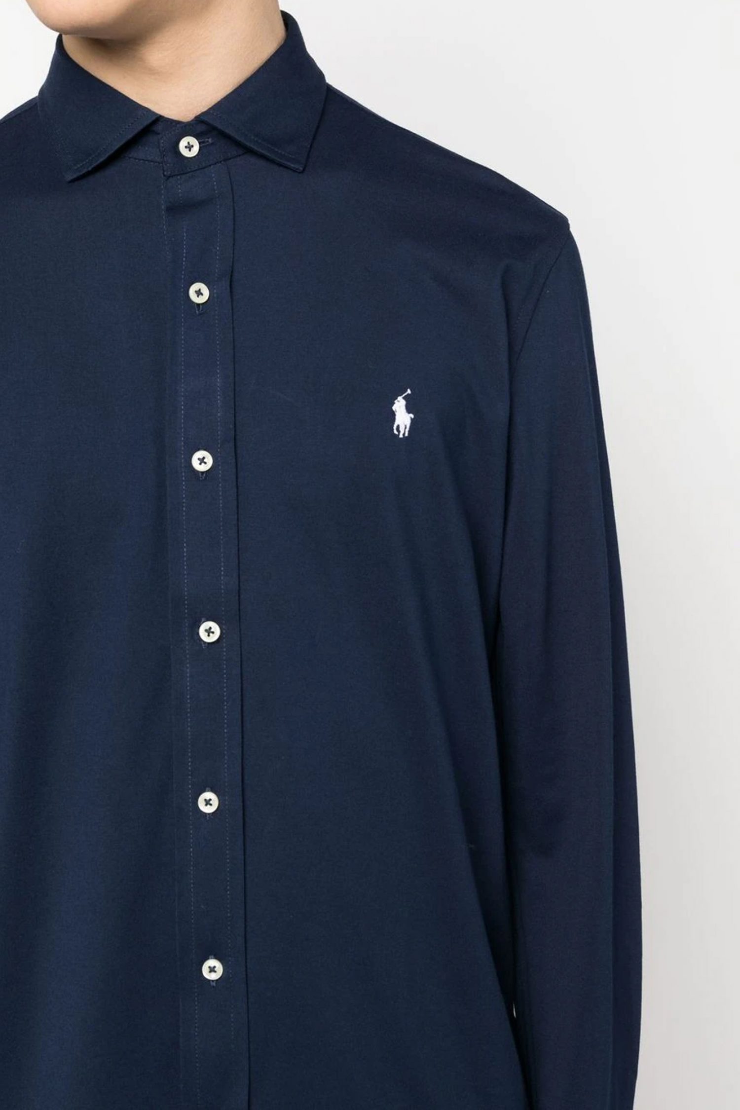 RALPH LAUREN ΠΟΥΚΑΜΙΣΟ JERSEY LOGO ΜΠΛΕ