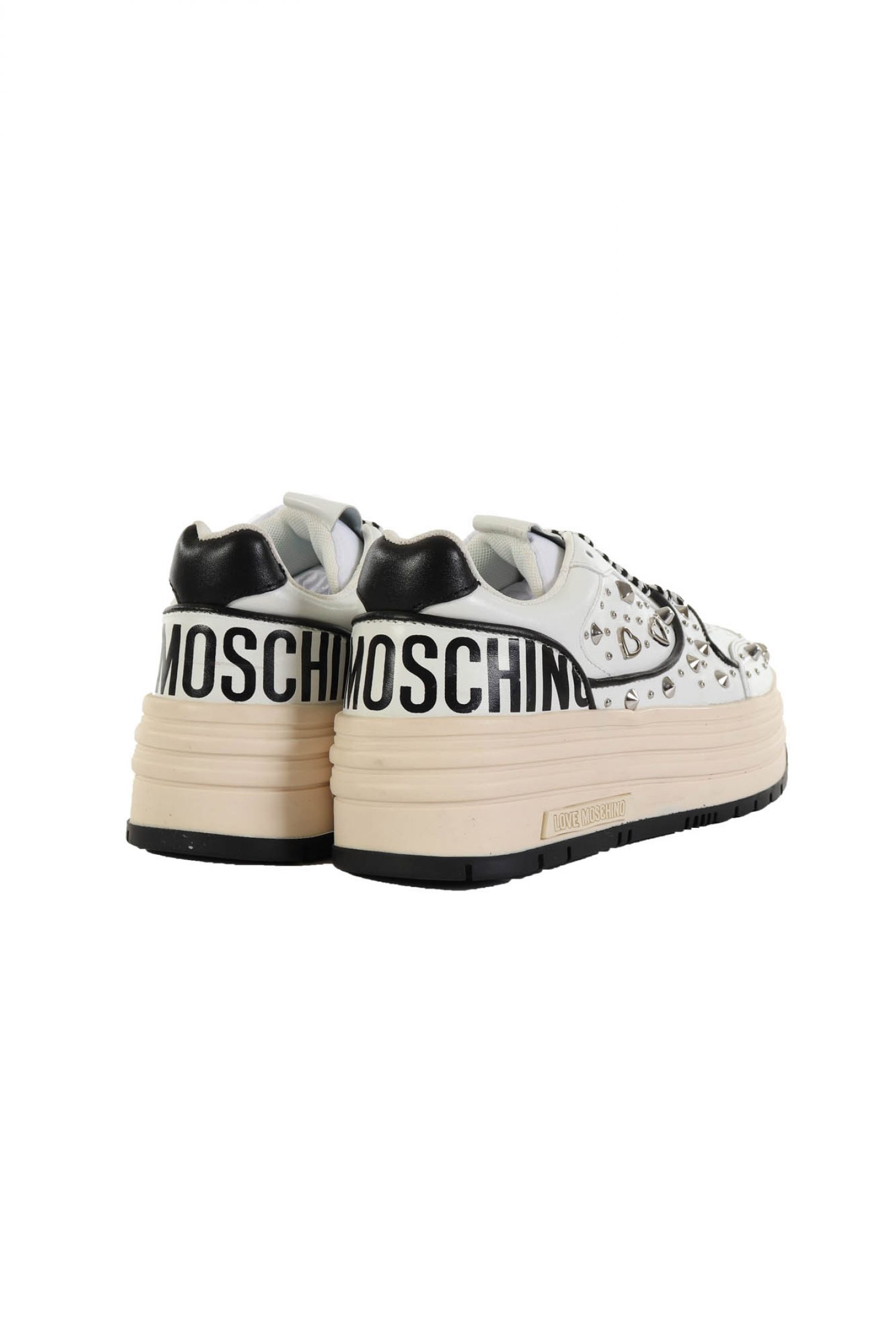 LOVE MOSCHINO ΠΑΠΟΥΤΣΙΑ SNEAKERS ΤΡΟΥΞ ΜΑΥΡΕΣ ΛΕΠΤΟΜΕΡΕΙΕΣ PRINT LOGO ΛΕΥΚΟ φωτογραφία