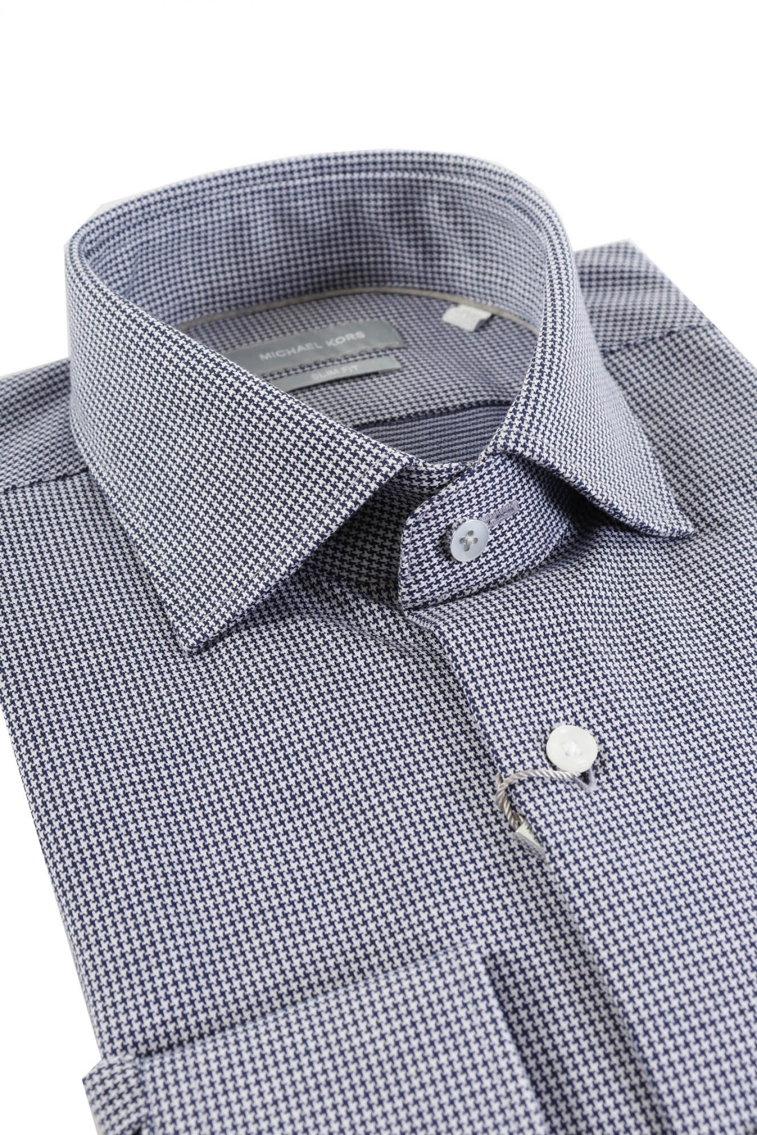 MICHAEL KORS ΠΟΥΚΑΜΙΣΟ ΜΙΚΡΟΣΧΕΔΙΟ SLIM FIT ΜΠΛΕ