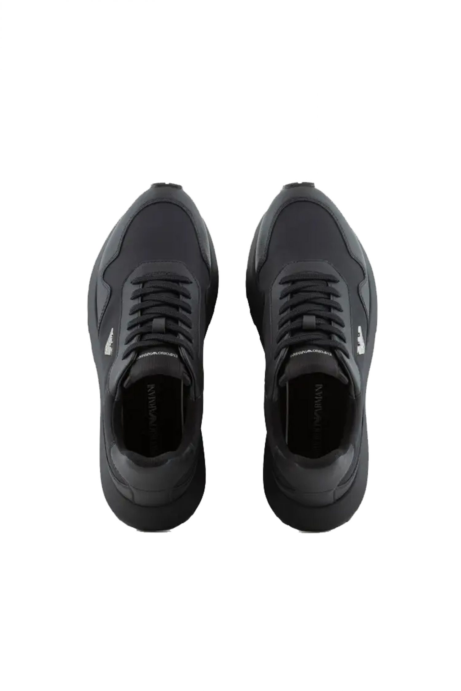 EMPORIO ARMANI ΠΑΠΟΥΤΣΙΑ SNEAKERS LOGO ΜΑΥΡΟ φωτογραφία