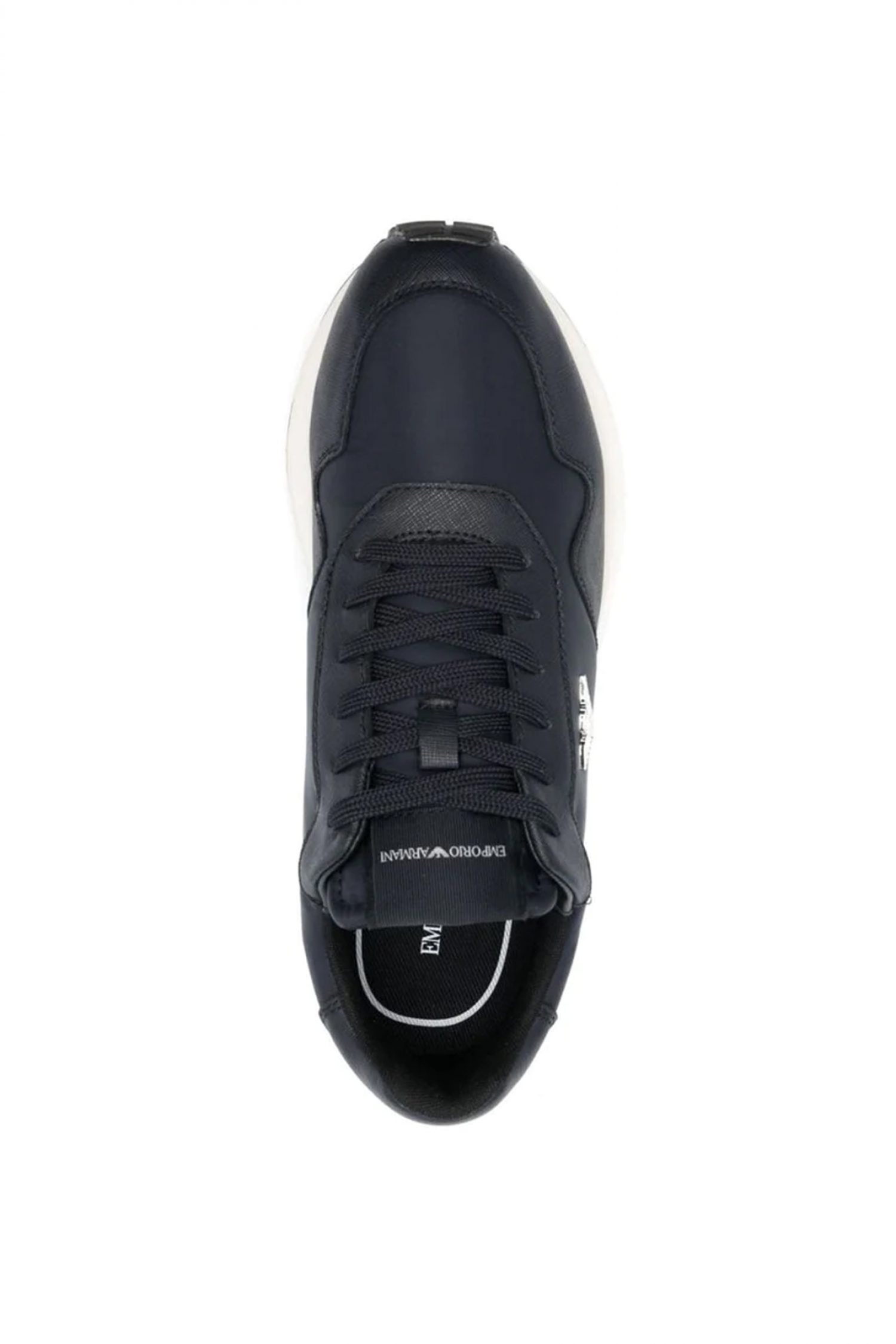 EMPORIO ARMANI ΠΑΠΟΥΤΣΙΑ SNEAKERS LOGO ΜΠΛΕ φωτογραφία