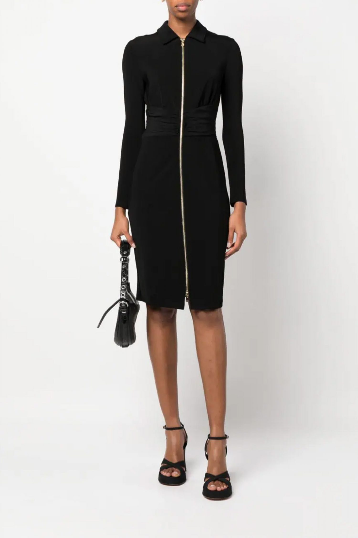 PINKO ΦΟΡΕΜΑ AKANE 1 MIDI FULL- ZIP ΓΙΑΚΑ ΜΑΥΡΟ