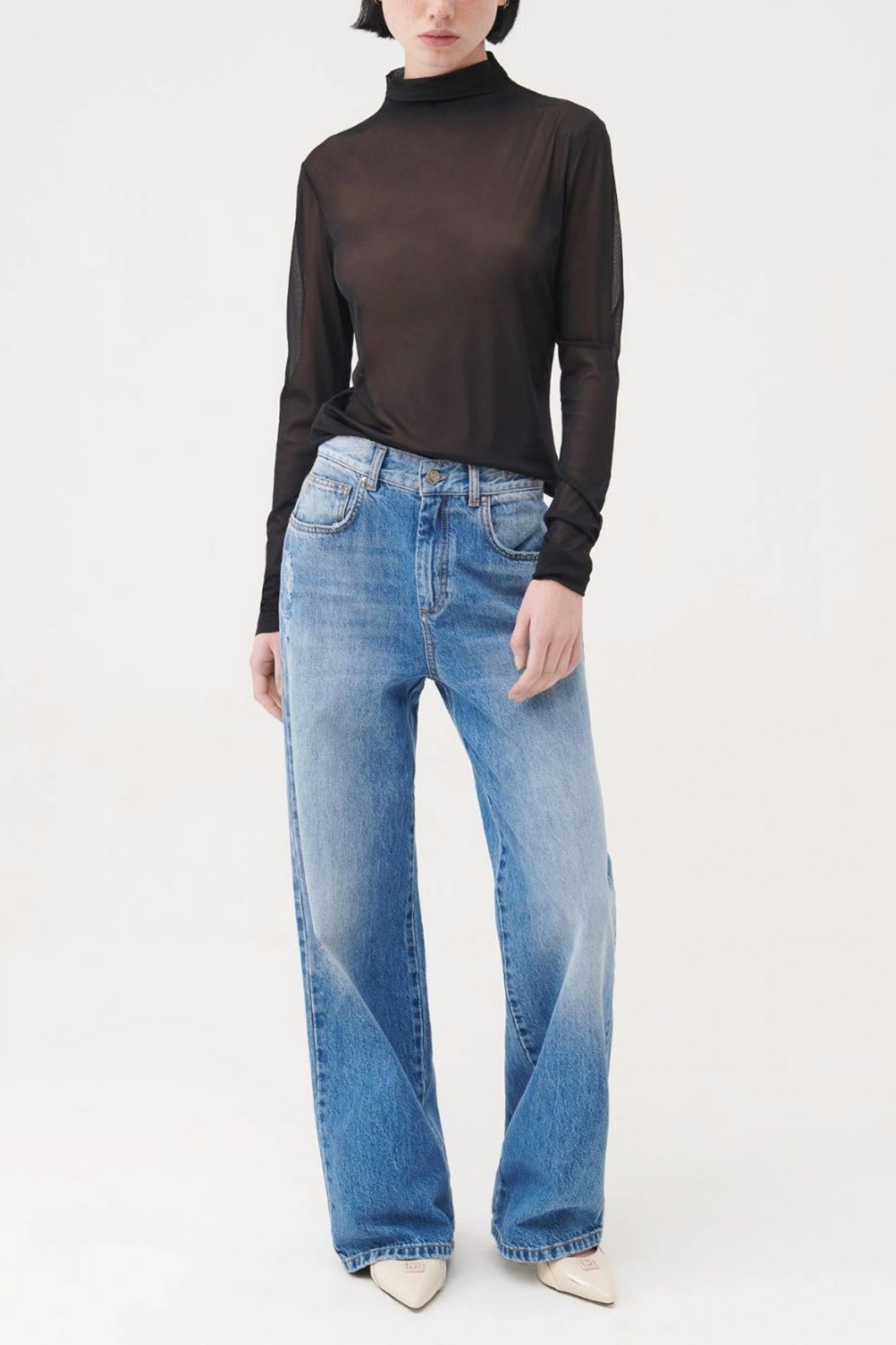 MARELLA ΜΠΛΟΥΖΑ NENIA ΔΙΑΦΑΝΕΙΑ ΛΟΥΠΕΤΟ ΜΑΥΡΟ φωτογραφία