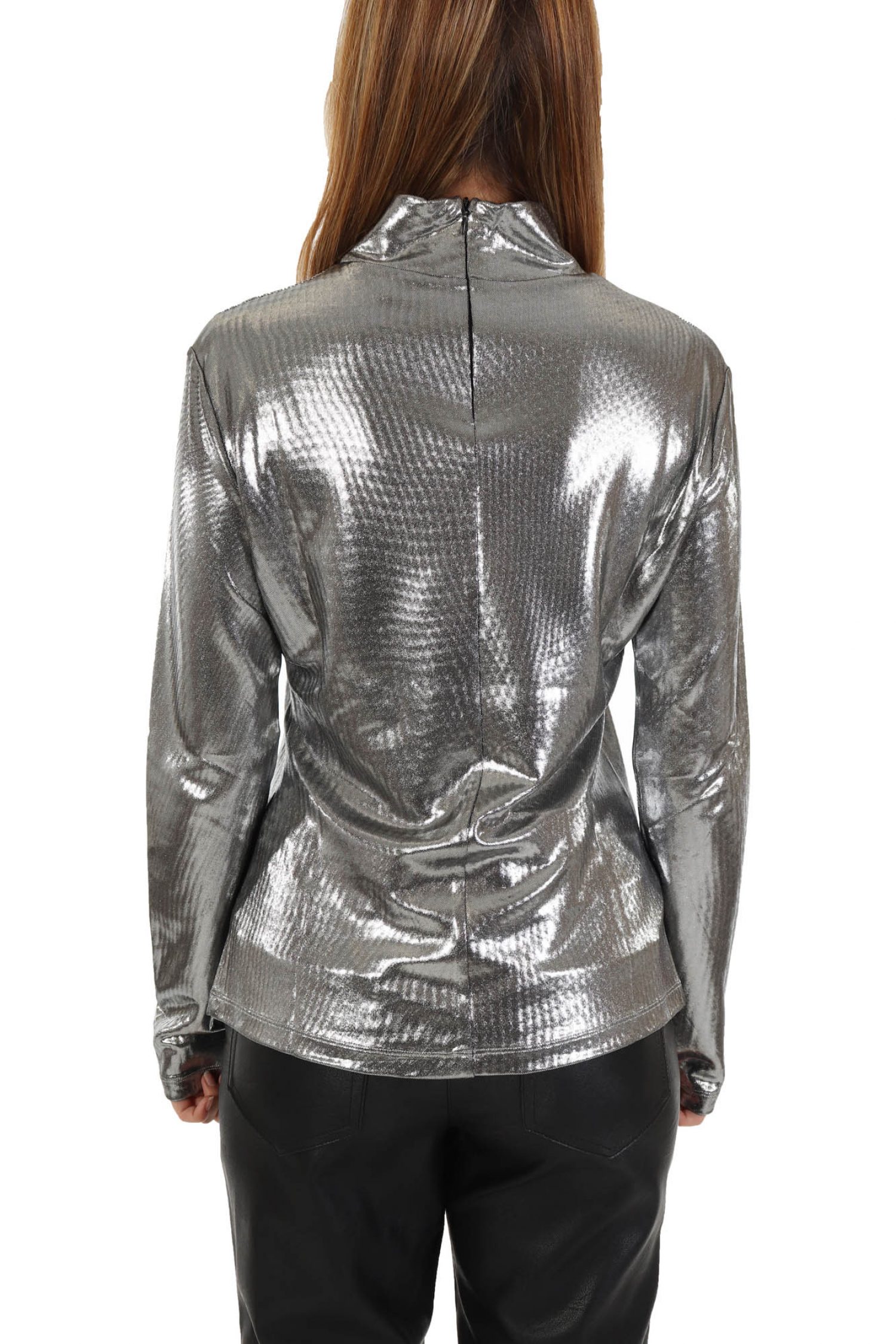 MARELLA EMME ΜΠΛΟΥΖΑ FERVIDA ΛΟΥΠΕΤΟ ΜΕΤΑΛΛΙΖΕ ΑΣΗΜΙ φωτογραφία