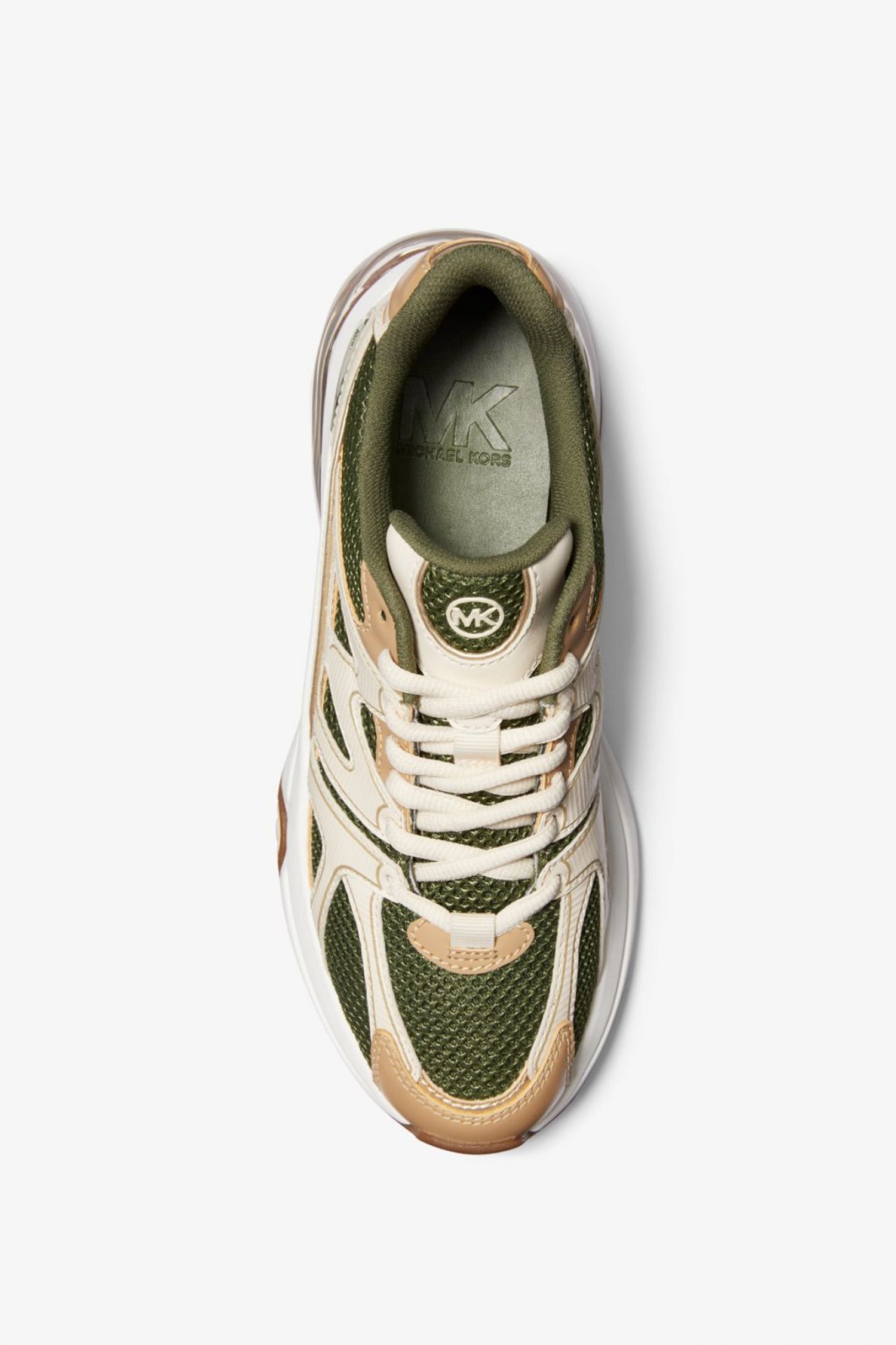 MICHAEL KORS ΠΑΠΟΥΤΣΙΑ SNEAKERS KIT TRAINER EXTREME AEΡΟΣΟΛΑ LOGO ΠΟΛΥΧΡΩΜΟ ΧΡΥΣΟ/ΠΡΑΣΙΝΟ/ΜΠΕΖ φωτογραφία