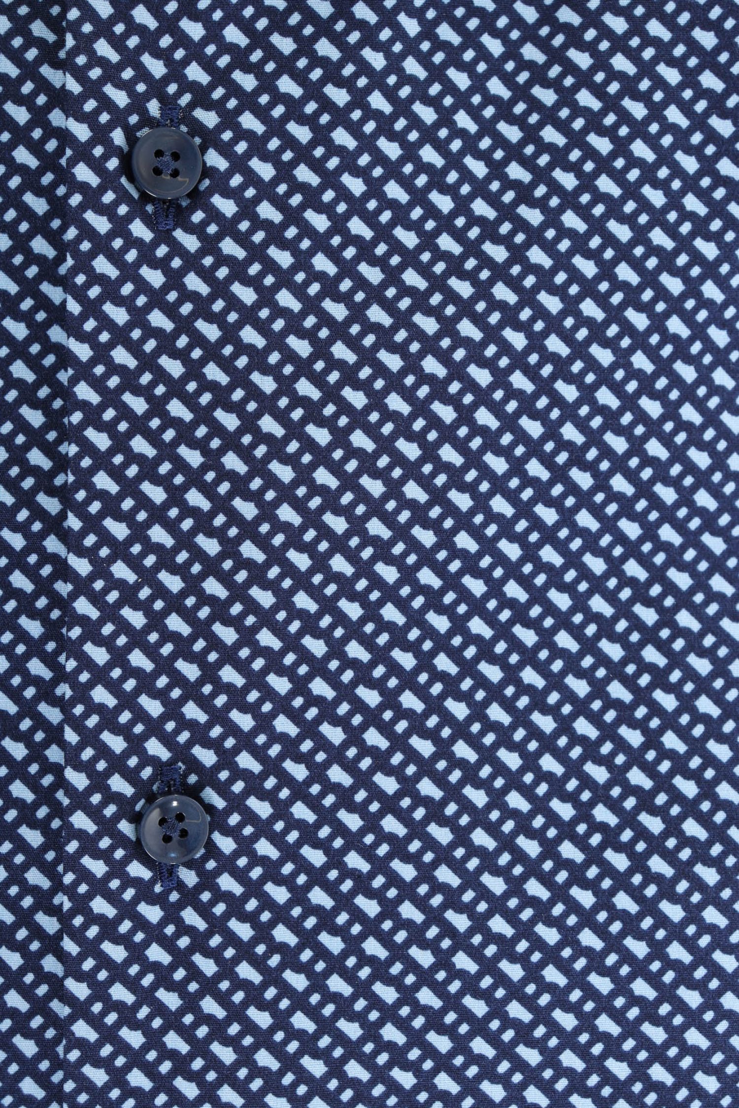 BOSS ΠΟΥΚΑΜΙΣΟ ALLOVER LOGO SLIM FIT STRETCH H-HANK-KENT-C1-214 ΜΠΛΕ-ΣΙΕΛ