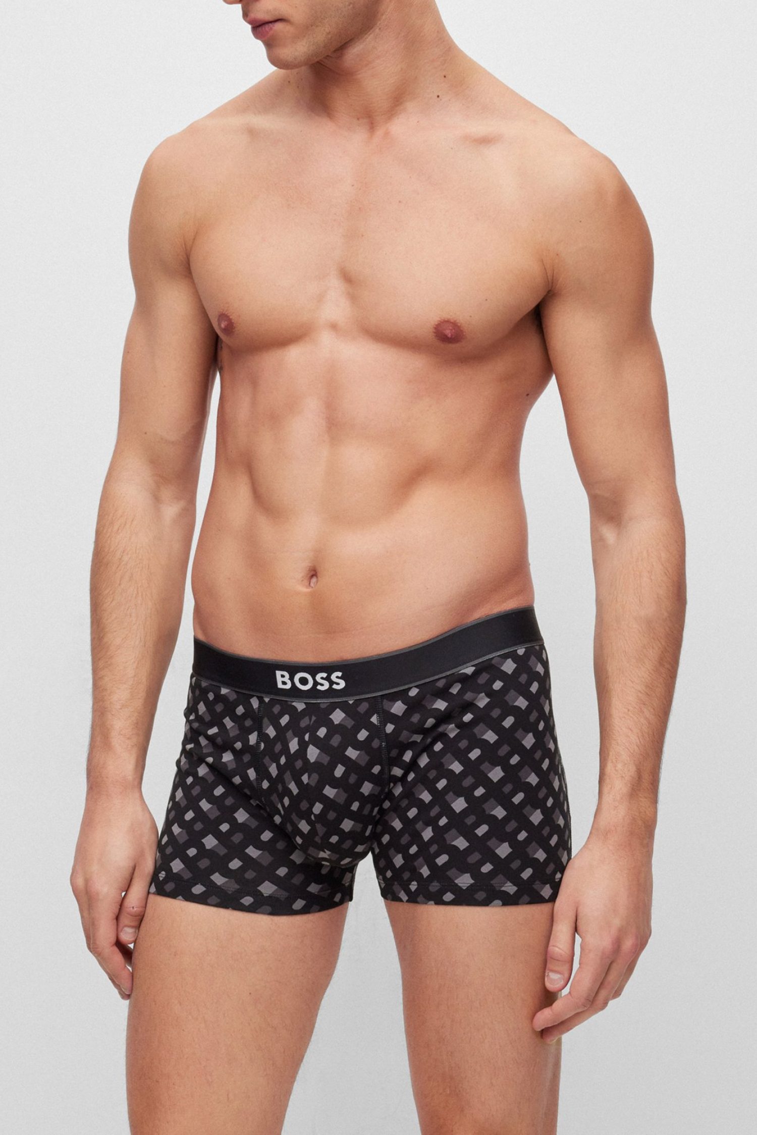 BOSS ΕΣΩΡΟΥΧΑ TRUNK 24 PRINT ΓΚΡΙ-ΜΑΥΡΟ φωτογραφία