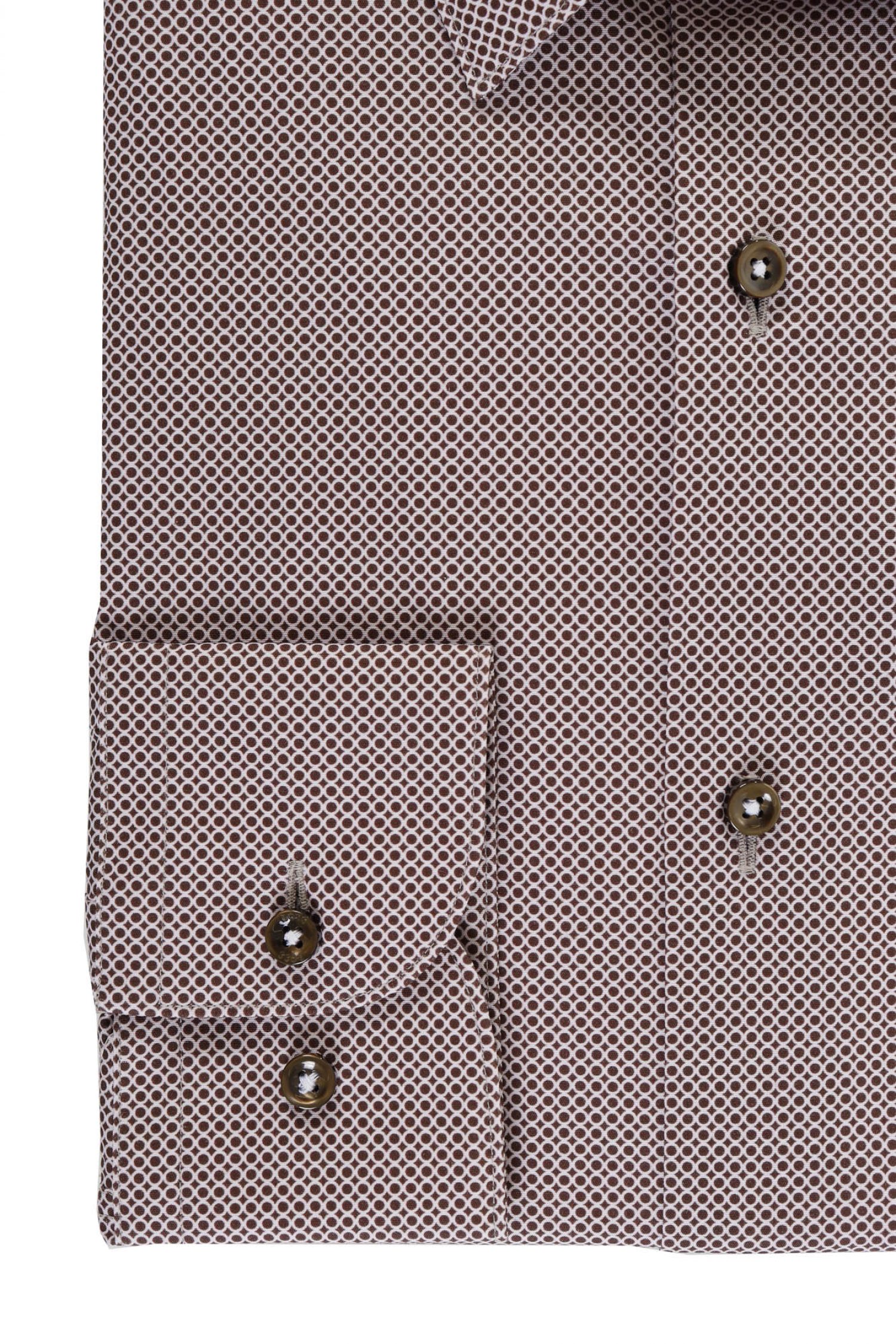 BOSS ΠΟΥΚΑΜΙΣΟ ΜΙΚΡΟΣΧΕΔΙΟ SLIM FIT H-HANK-S-KENT-C1-232 ΚΑΦΕ φωτογραφία