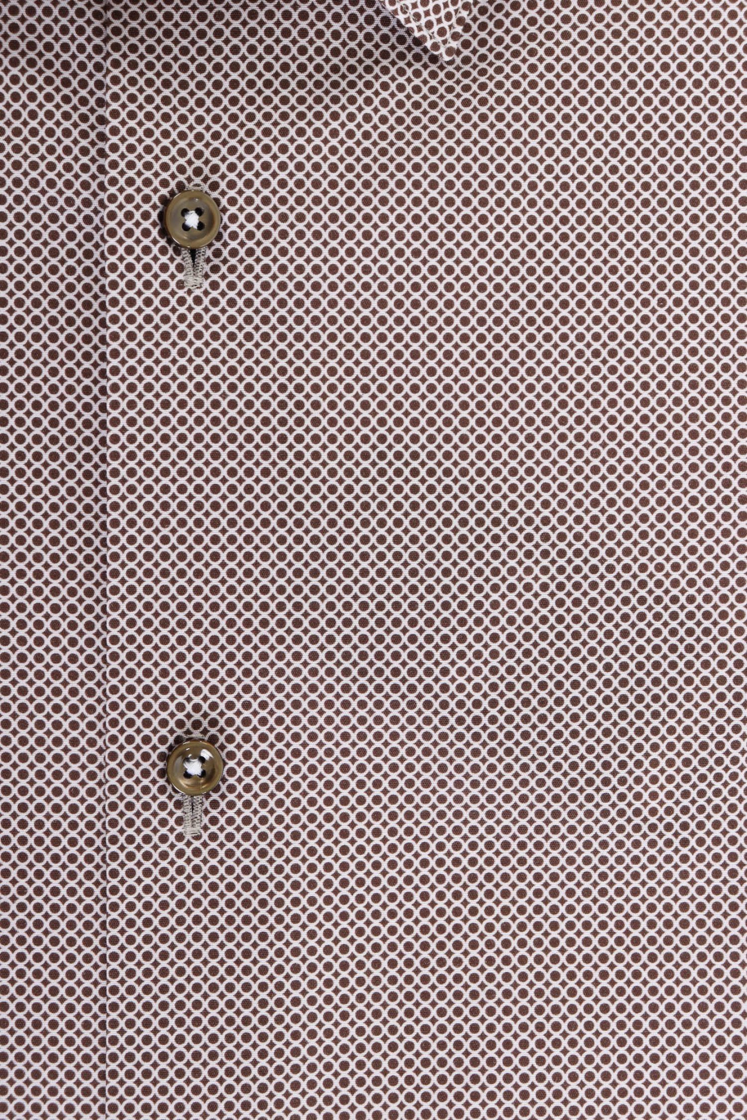 BOSS ΠΟΥΚΑΜΙΣΟ ΜΙΚΡΟΣΧΕΔΙΟ SLIM FIT H-HANK-S-KENT-C1-232 ΚΑΦΕ φωτογραφία