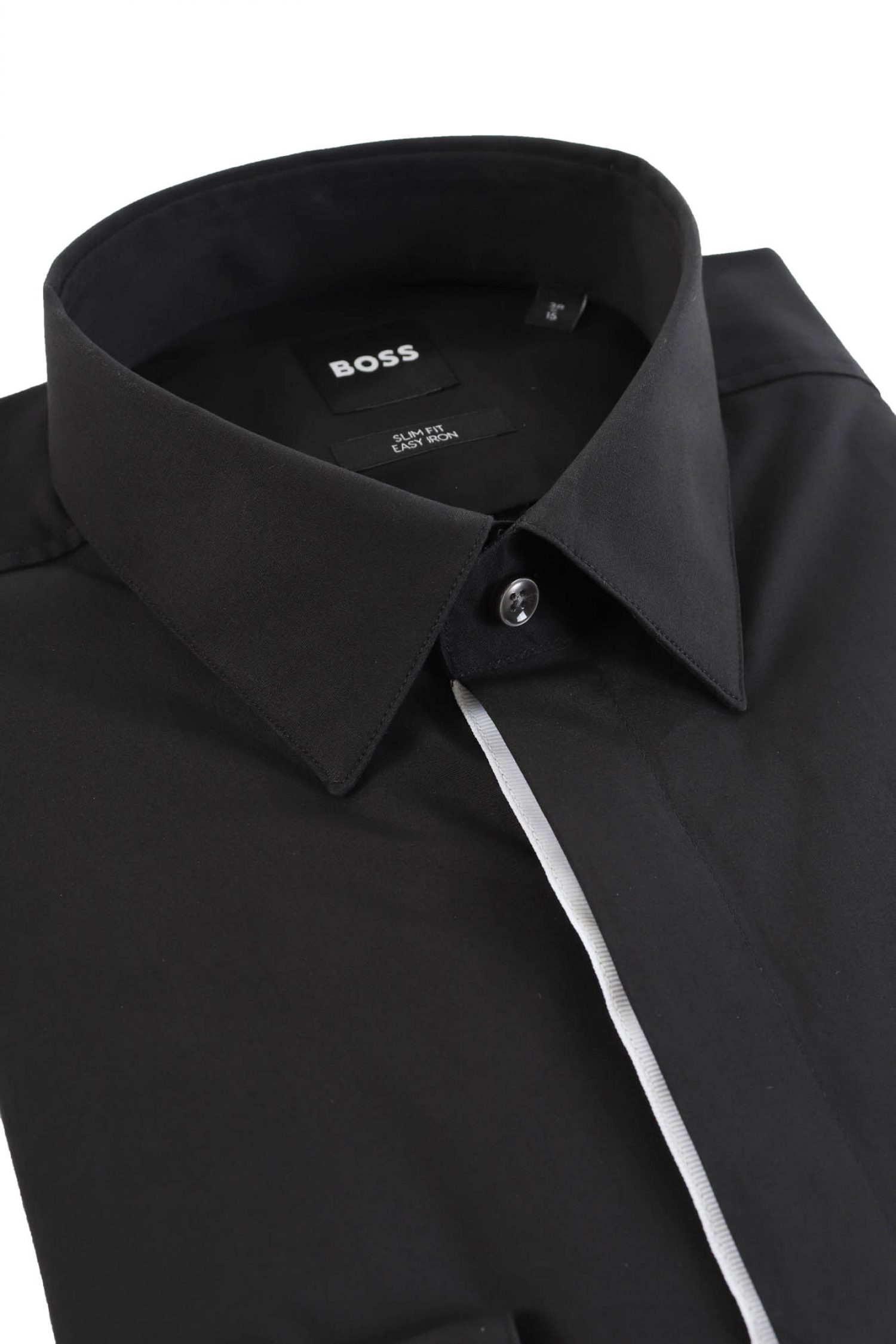 BOSS ΠΟΥΚΑΜΙΣΟ SLIM FIT STRETCH EASY IRON ΜΑΥΡΟ φωτογραφία