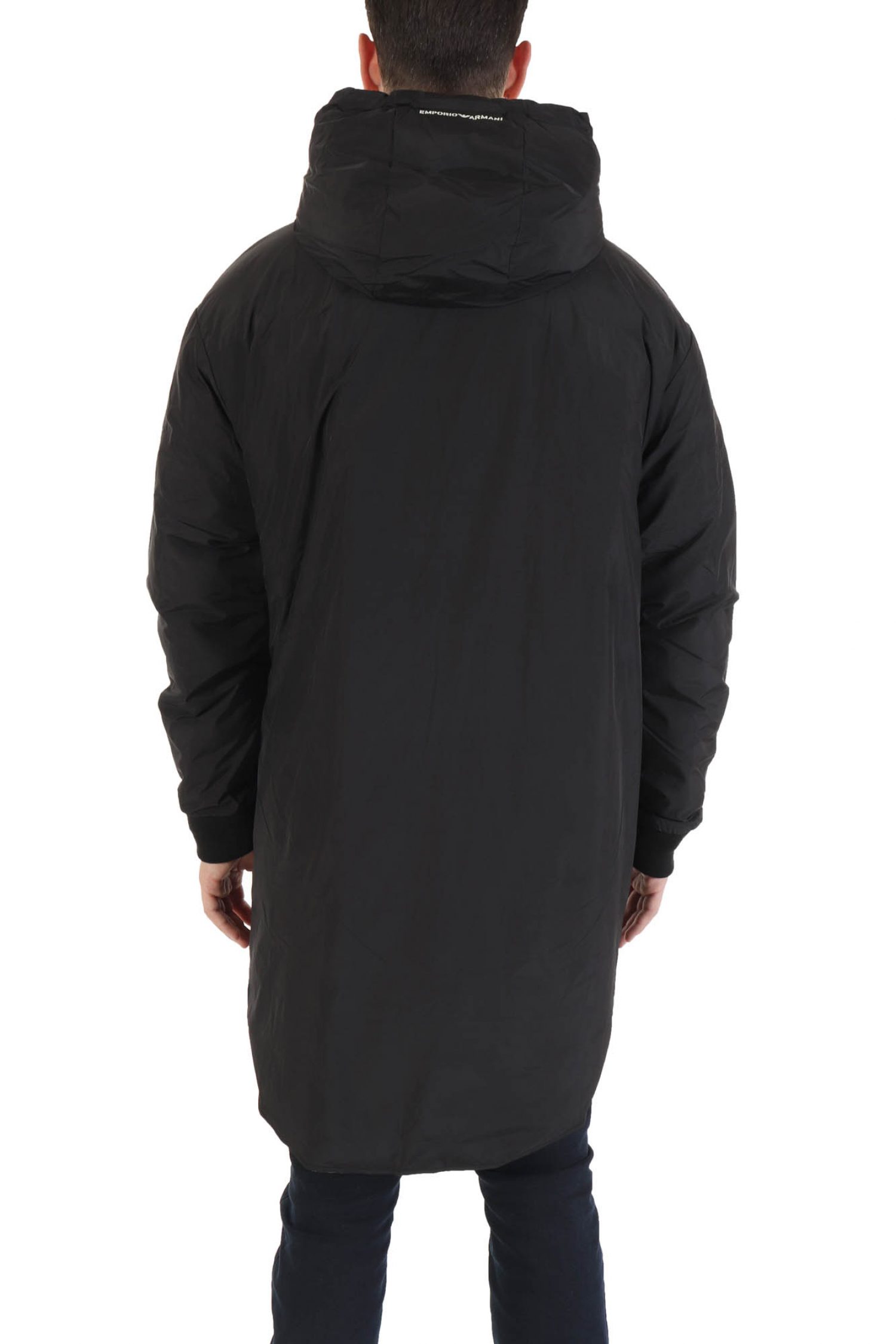 EMPORIO ARMANI ΜΠΟΥΦΑΝ REVERSIBLE ΚΟΥΚΟΥΛΑ LOGO ΜΑΥΡΟ-ΧΑΚΙ