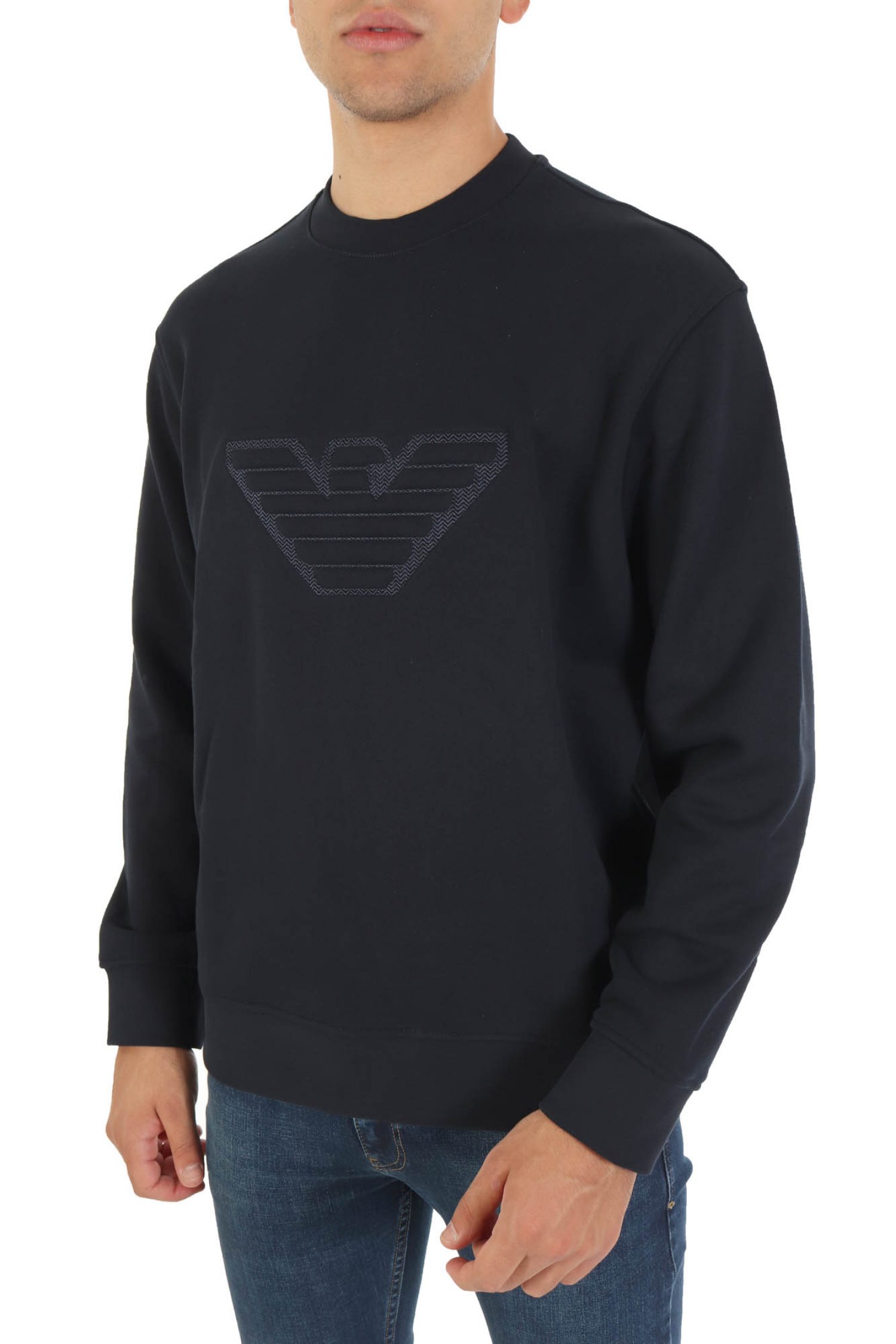 EMPORIO ARMANI ΦΟΥΤΕΡ CREWNECK LOGO ΜΠΛΕ φωτογραφία