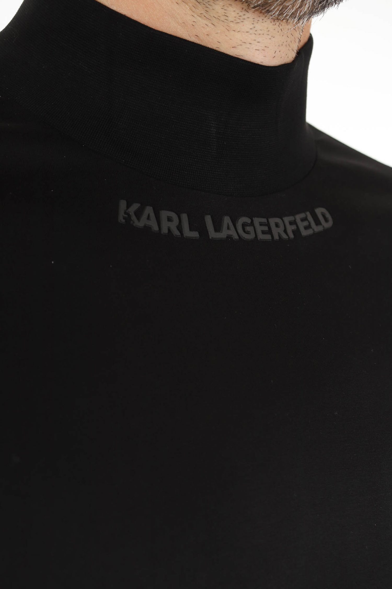 KARL LAGERFELD T-SHIRT TURTLENECK ΜΑΥΡΟ φωτογραφία