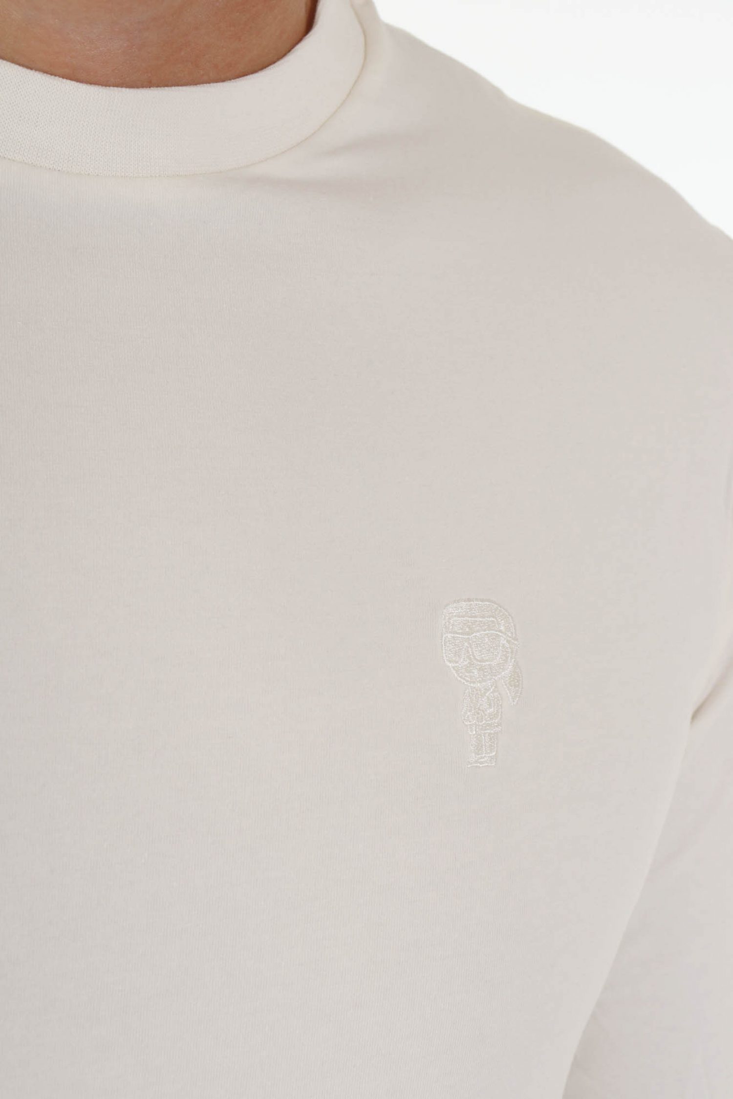 KARL LAGERFELD T-SHIRT LOGO ΕΚΡΟΥ φωτογραφία