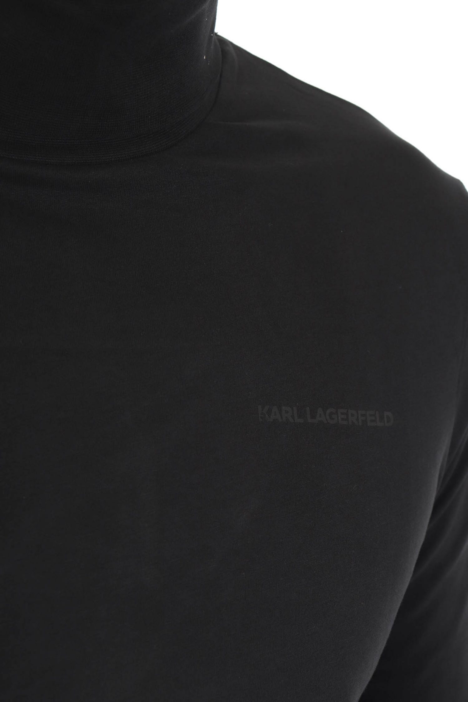 KARL LAGERFELD T-SHIRT ROLLNECK LOGO ΜΑΥΡΟ φωτογραφία