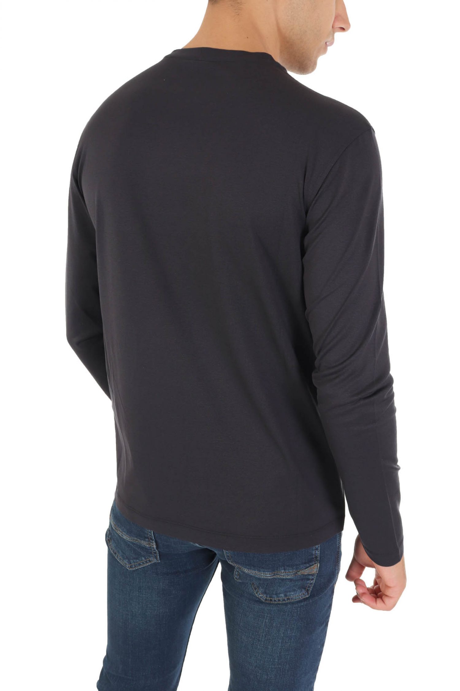 EMPORIO ARMANI T-SHIRT SILK LOGO ΜΠΛΕ φωτογραφία