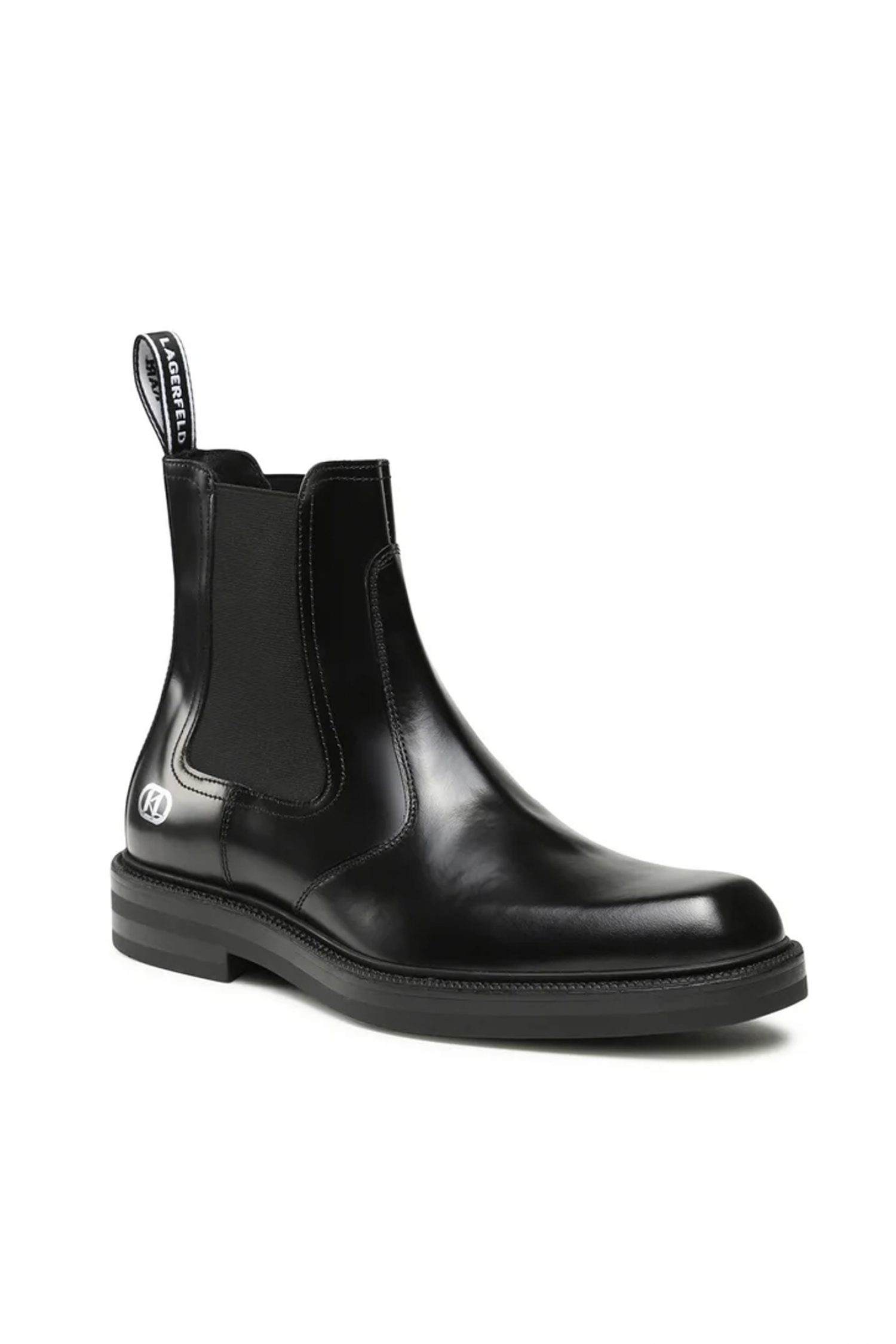 KARL LAGERFELD ΠΑΠΟΥΤΣΙΑ ΜΠΟΤΑΚΙ CHIESEL TOE CHELSEA ΜΑΥΡΟ φωτογραφία
