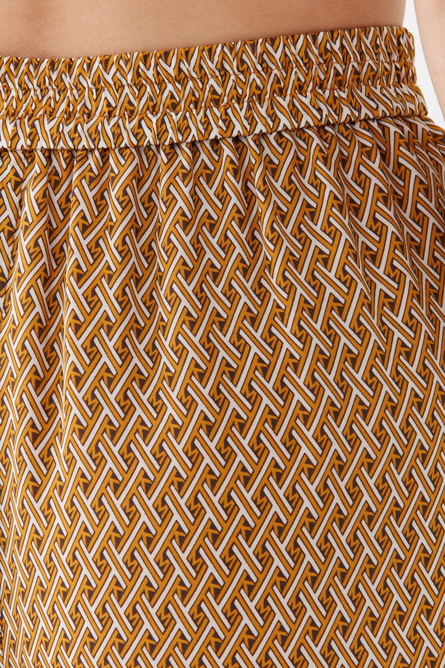 MICHAEL KORS ΠΑΝΤΕΛΟΝA LOGO ΕΜΠΡΙΜΕ ΚΑΦΕ/ΠΟΡΤΟΚΑΛΙ