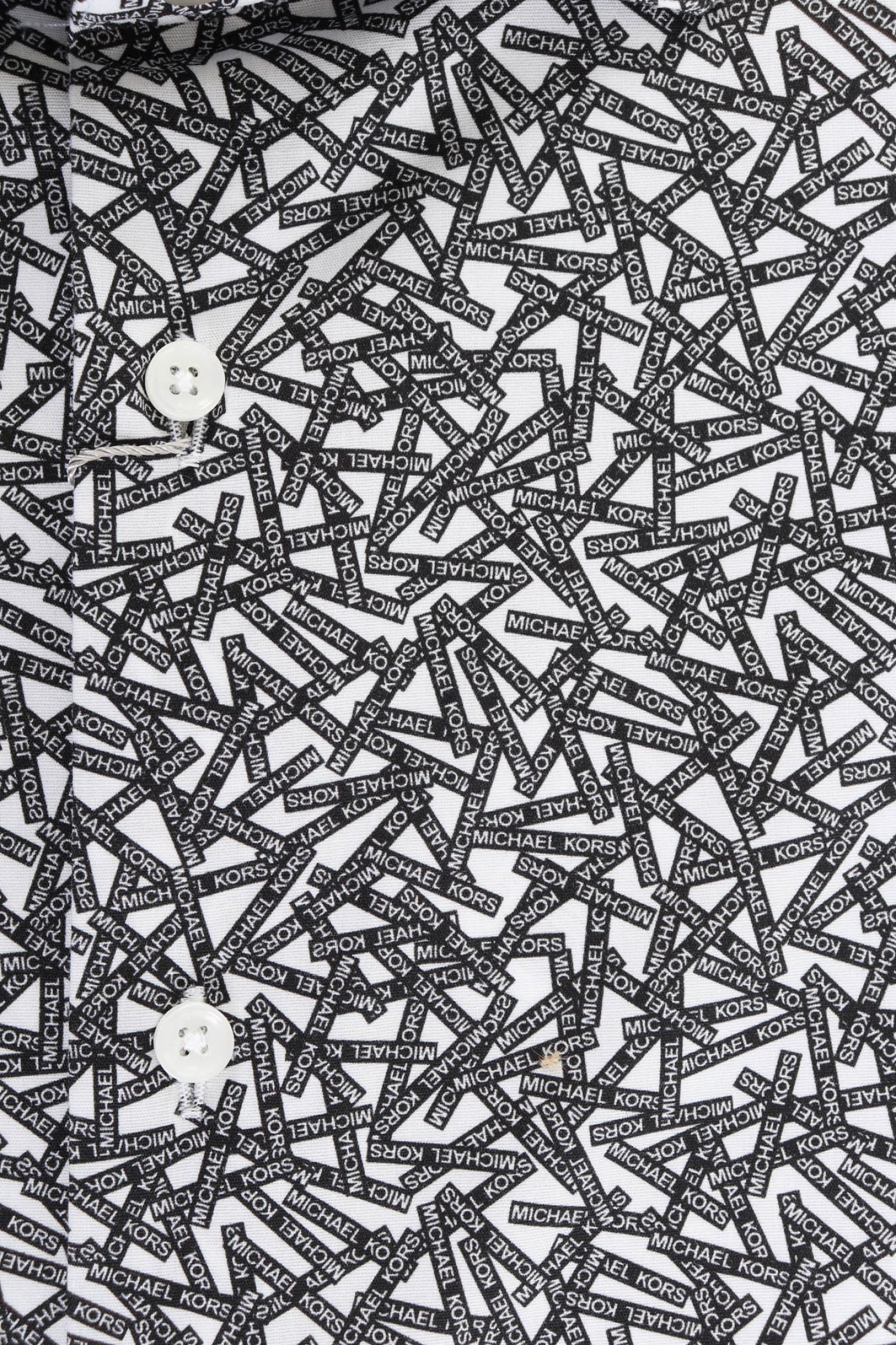 MICHAEL KORS ΠΟΥΚΑΜΙΣΟ LOGO BANNERS SLIM FIT ΜΑΥΡΟ-ΛΕΥΚΟ φωτογραφία