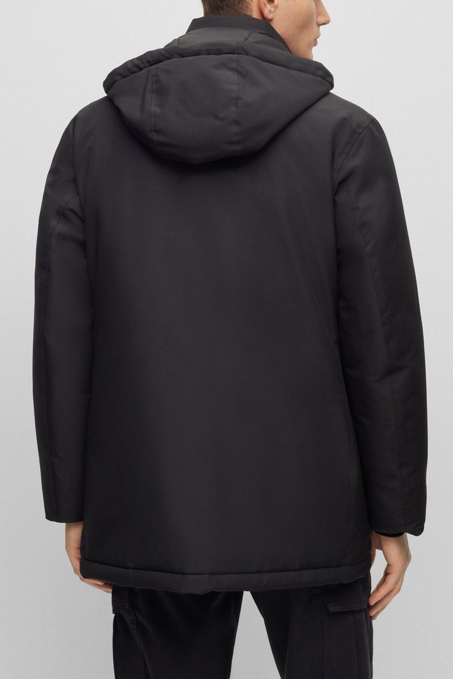 BOSS CASUAL ΜΠΟΥΦΑΝ JACKET ΑΠΟΣΠΩΜΕΝΗ ΚΟΥΚΟΥΛΑ OSIASS ΜΑΥΡΟ