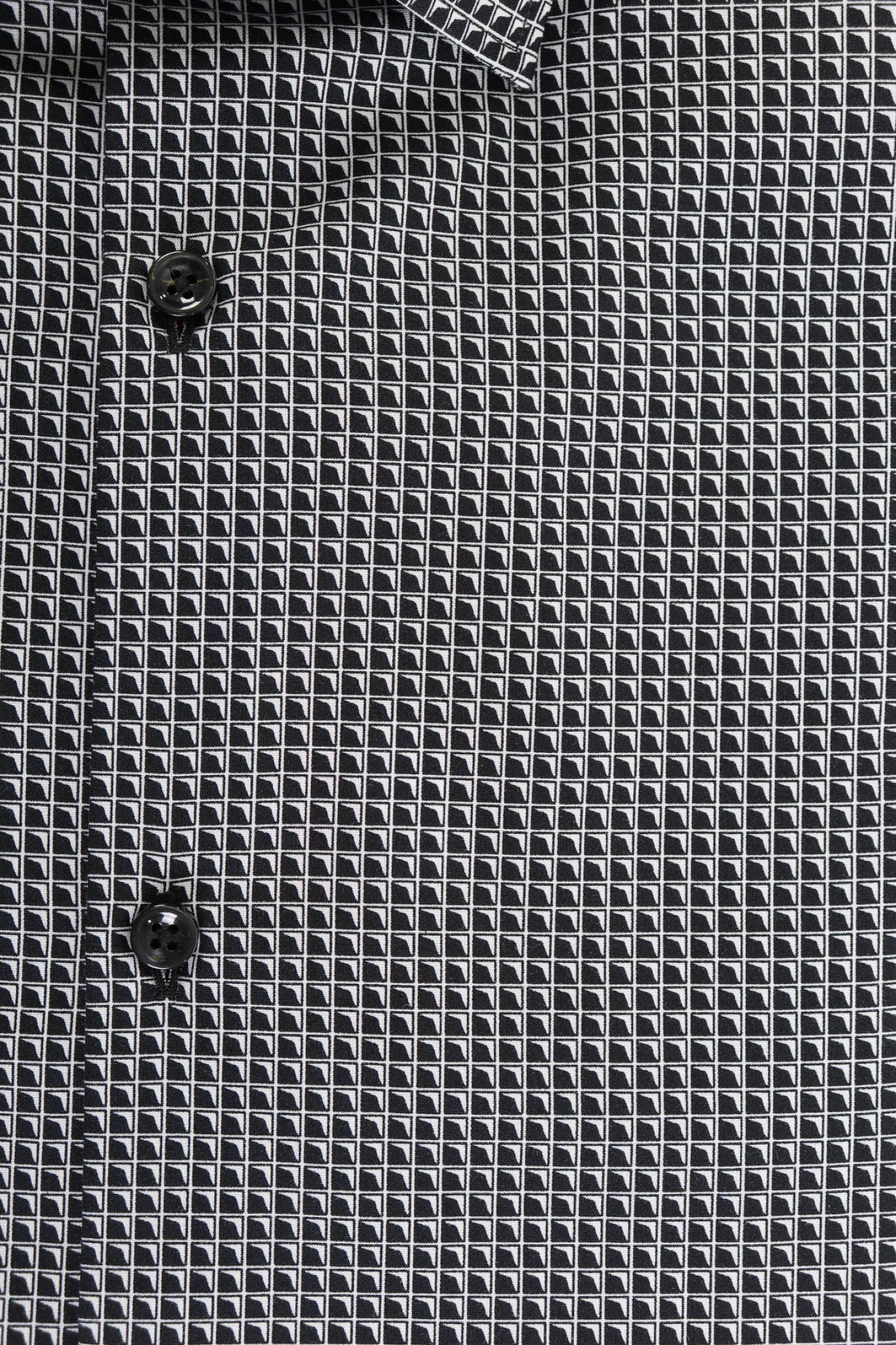 HUGO ΠΟΥΚΑΜΙΣΟ ΜΙΚΡΟΣΧΕΔΙΟ SLIM FIT KENNO ΜΑΥΡΟ-ΛΕΥΚΟ φωτογραφία