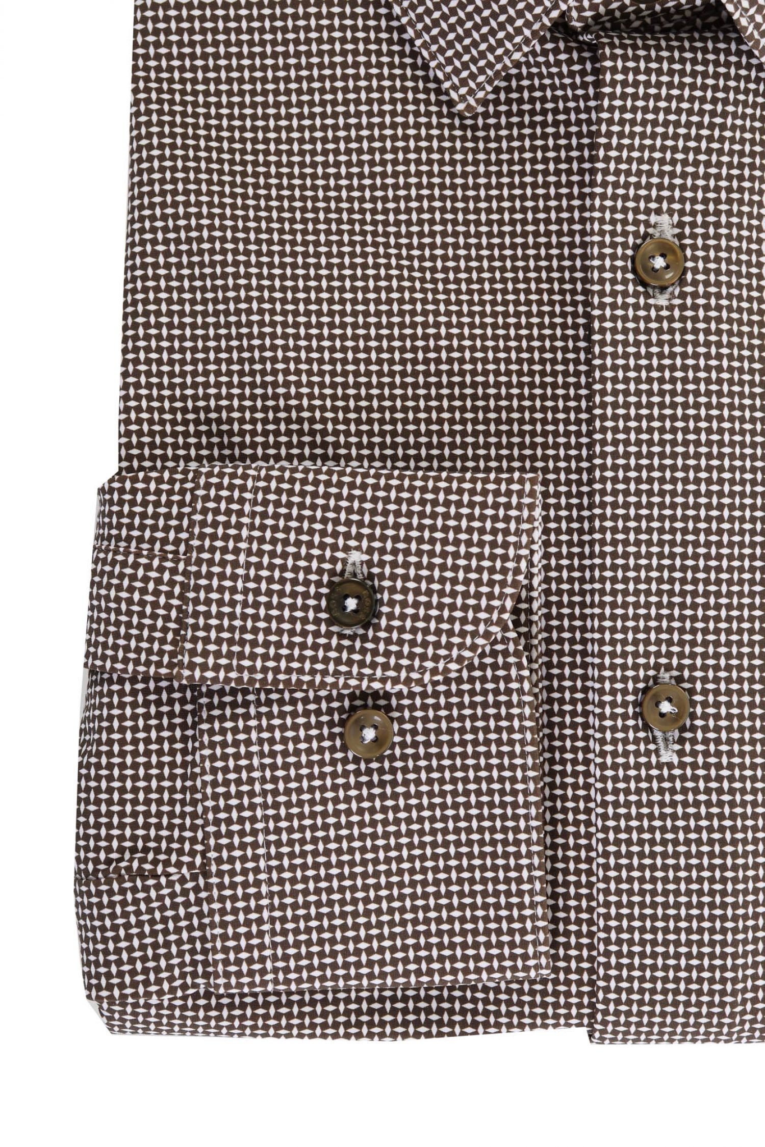 BOSS ΠΟΥΚΑΜΙΣΟ SLIM FIT ΜΙΚΡΟΣΧΕΔΙΟ P-HANK-S-KENT-C1-222 ΚΑΦΕ φωτογραφία