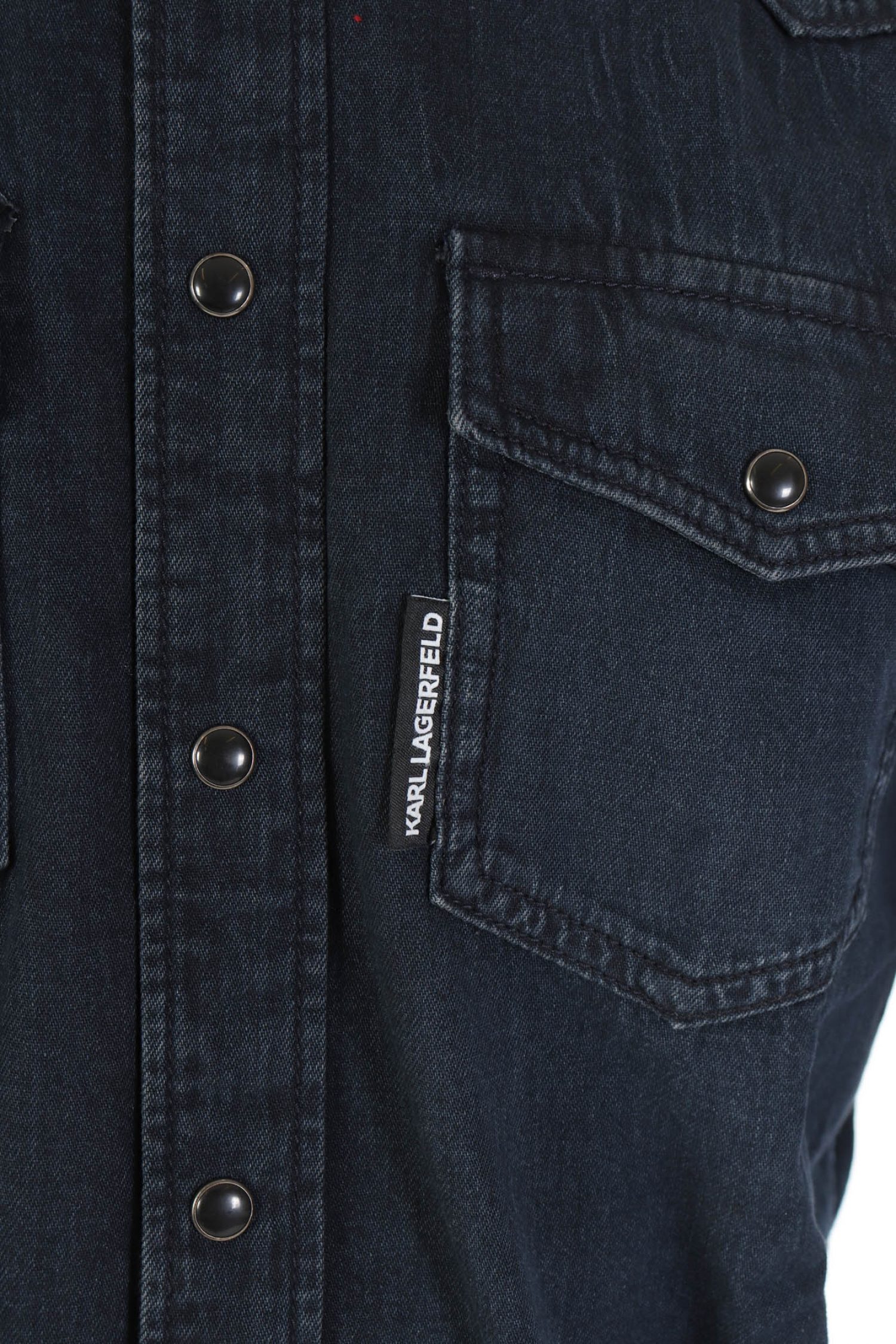 KARL LAGERFELD ΠΟΥΚΑΜΙΣΟ OVERSIZE JEANS POCKETS ΜΠΛΕ φωτογραφία