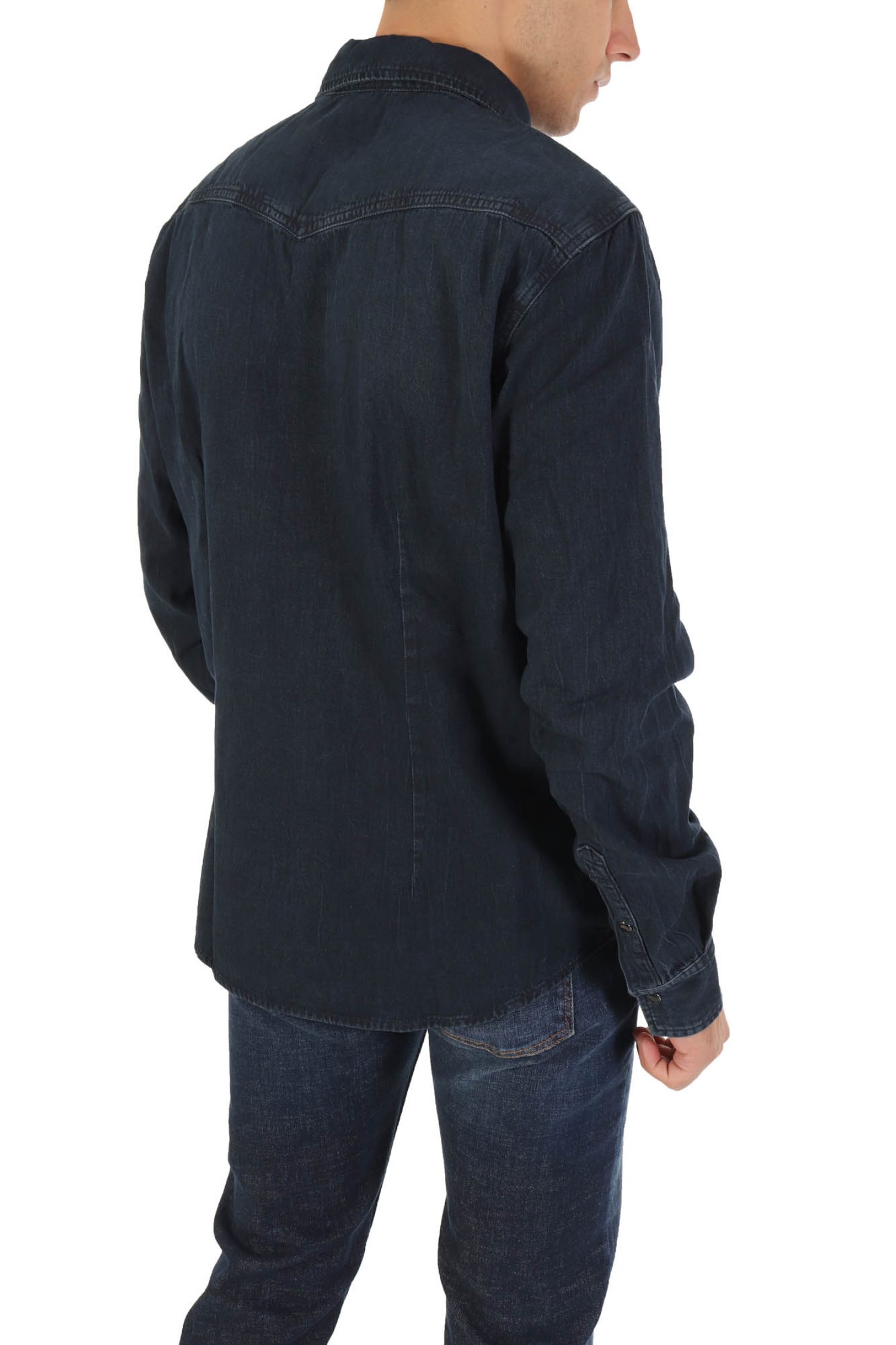 KARL LAGERFELD ΠΟΥΚΑΜΙΣΟ OVERSIZE JEANS POCKETS ΜΠΛΕ φωτογραφία