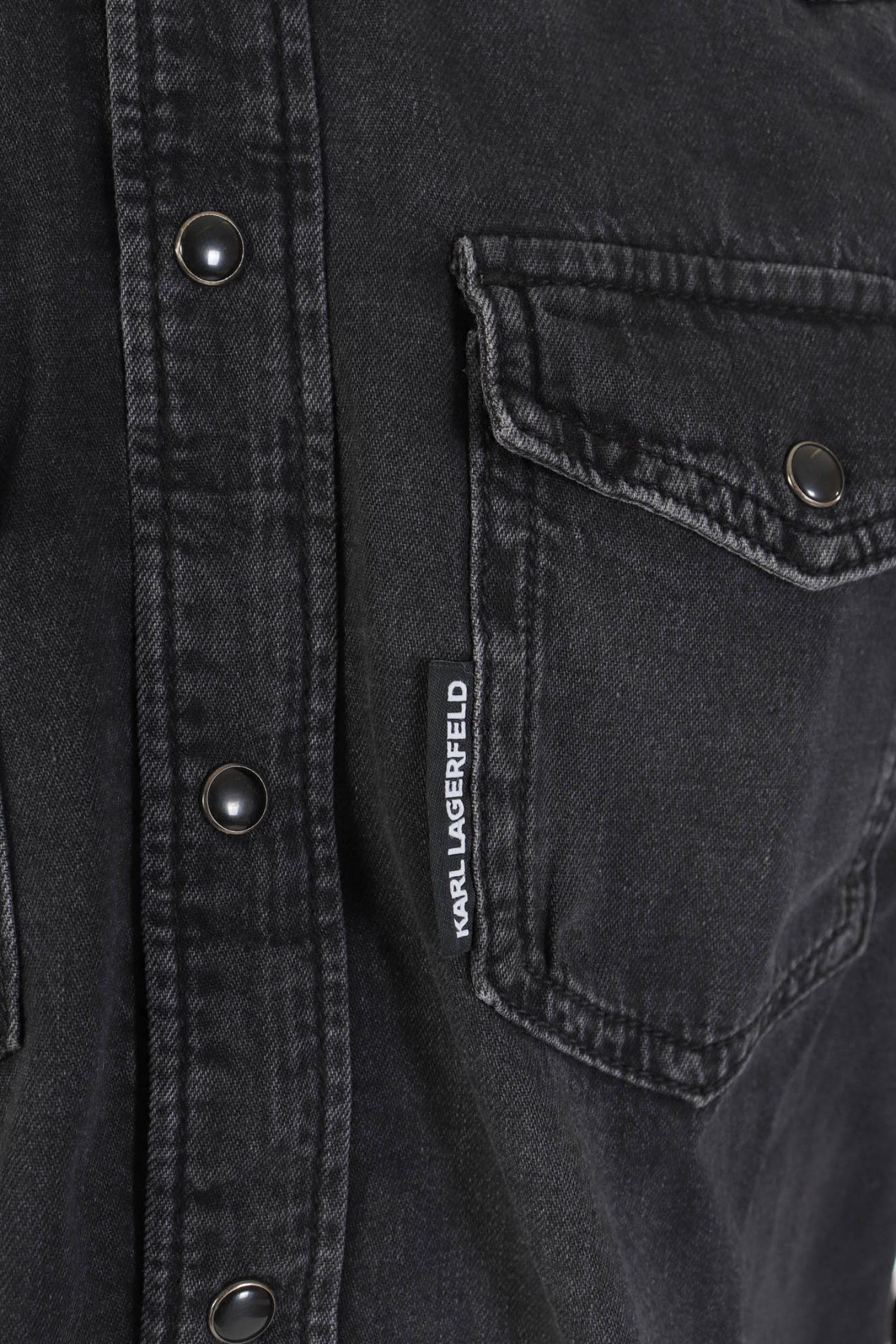 KARL LAGERFELD ΠΟΥΚΑΜΙΣΟ OVERSIZE JEANS POCKETS ΜΑΥΡΟ