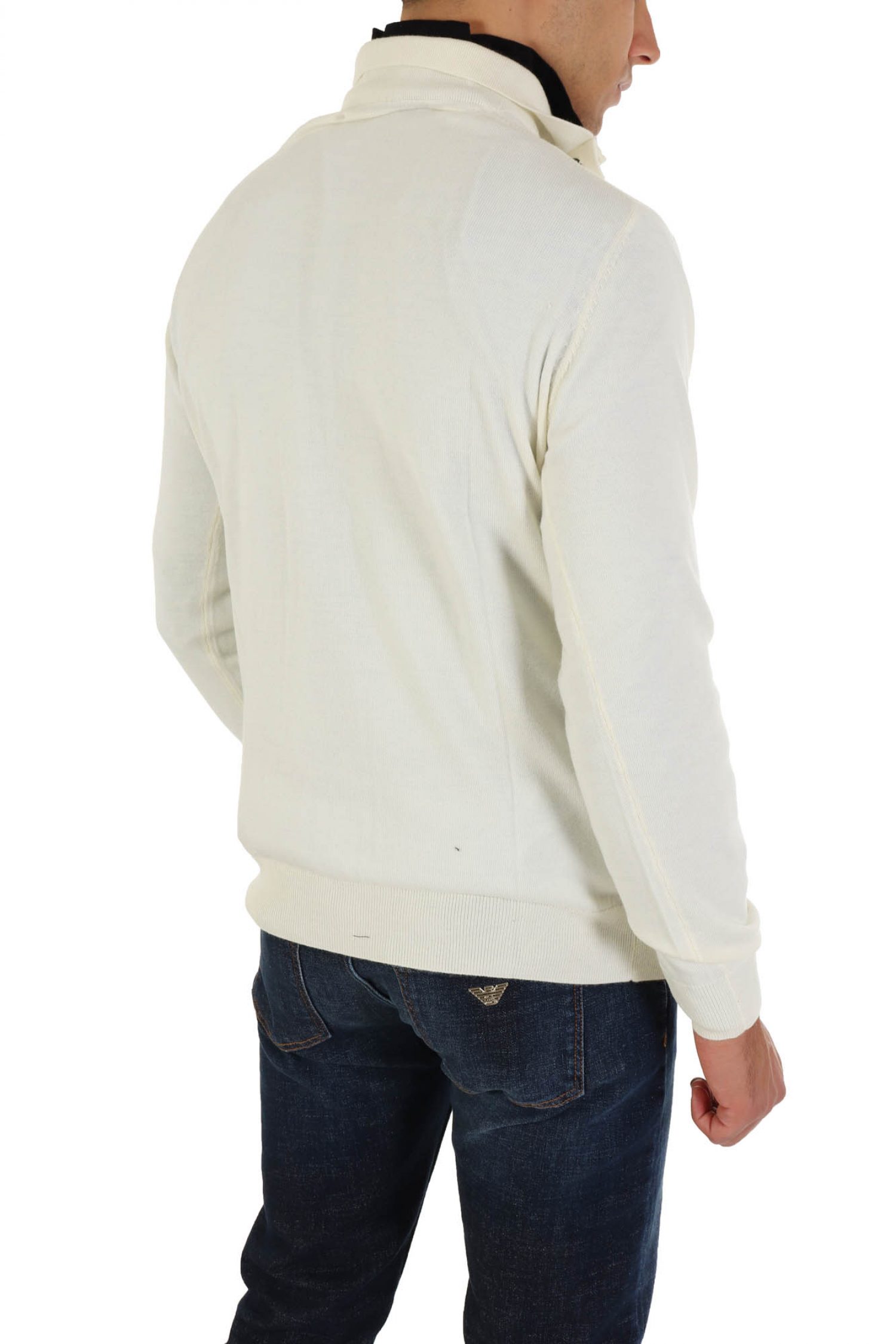 KARL LAGERFELD ΠΛΕΚΤΟ HALFBUTTON TROYER ΕΚΡΟΥ