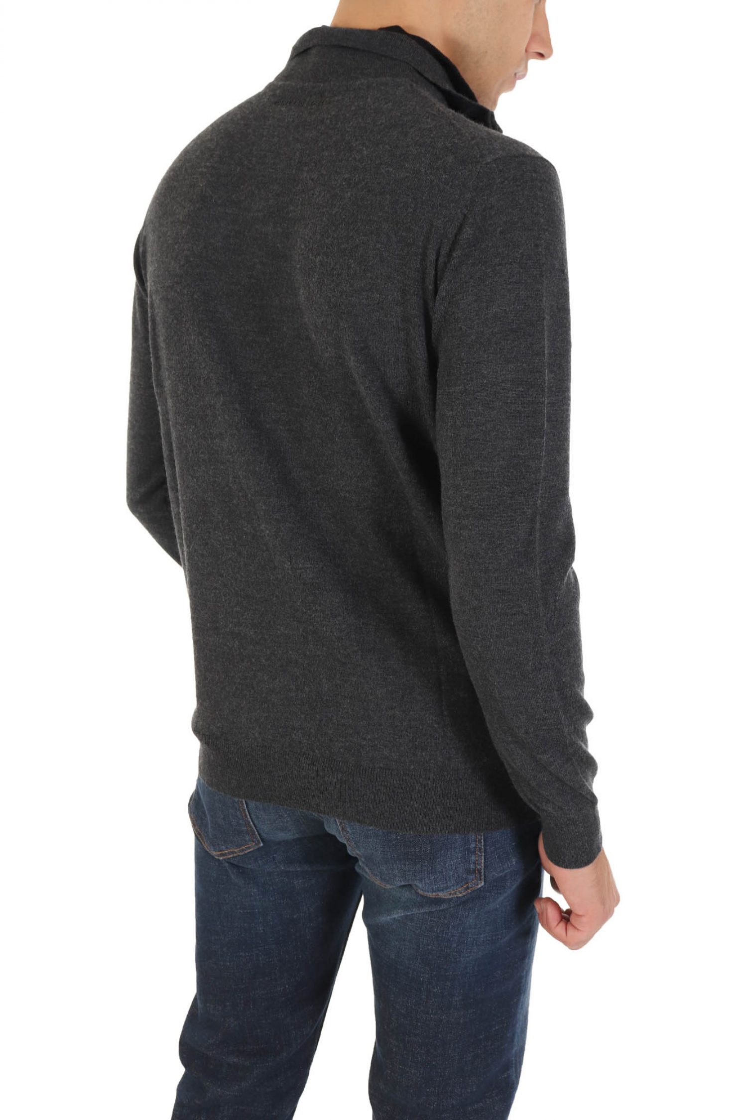 KARL LAGERFELD ΠΛΕΚΤΟ HALFBUTTON TROYER ΑΝΘΡΑΚΙ