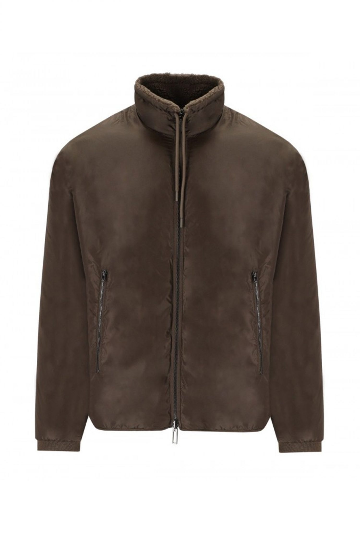 EMPORIO ARMANI ΜΠΟΥΦΑΝΟΖΑΚΕΤΑ REVERSIBLE HOODIE ΓΚΡΙ-ΚΑΦΕ